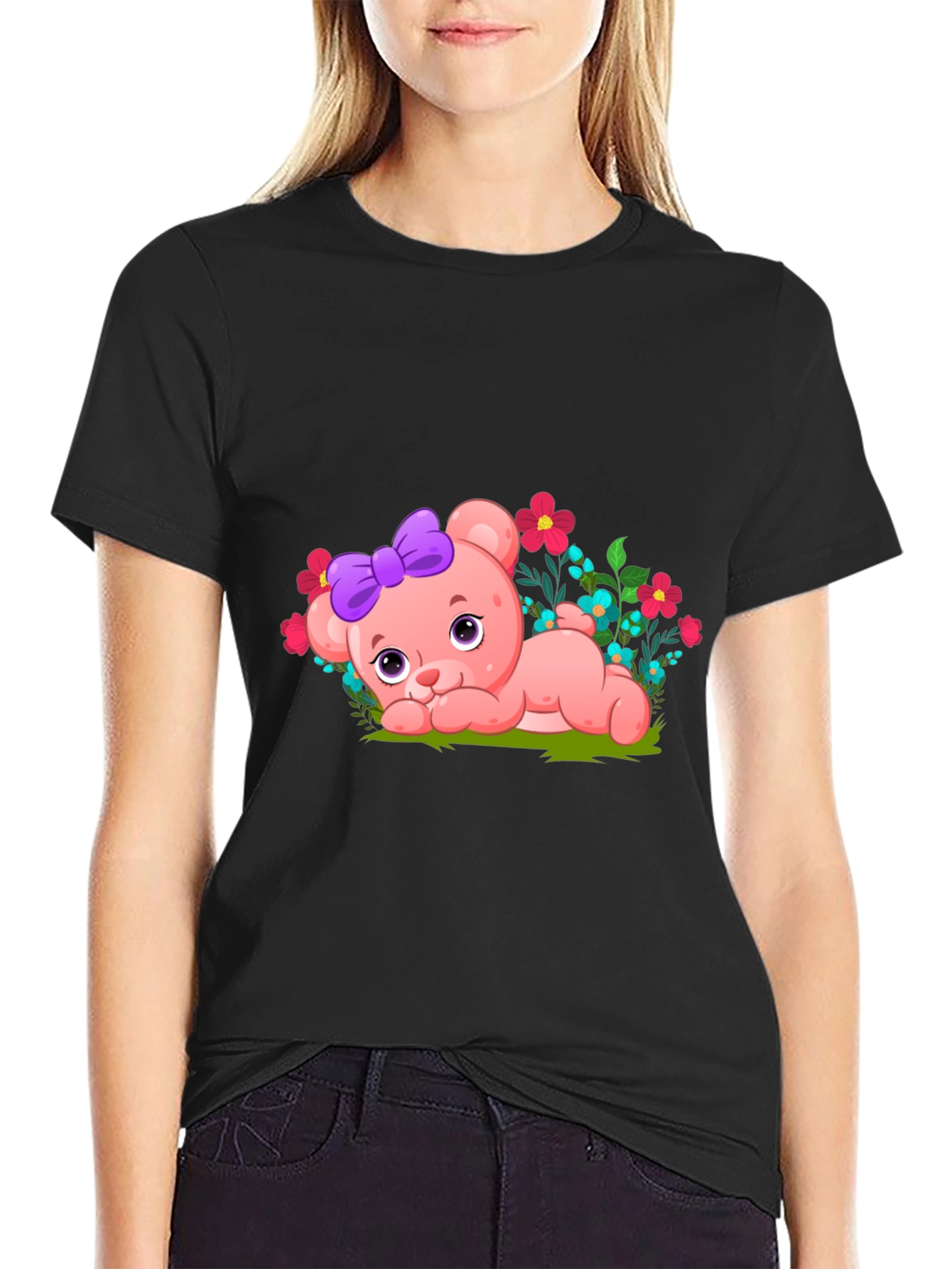 Cute Bear with Bow Graphic Tee
