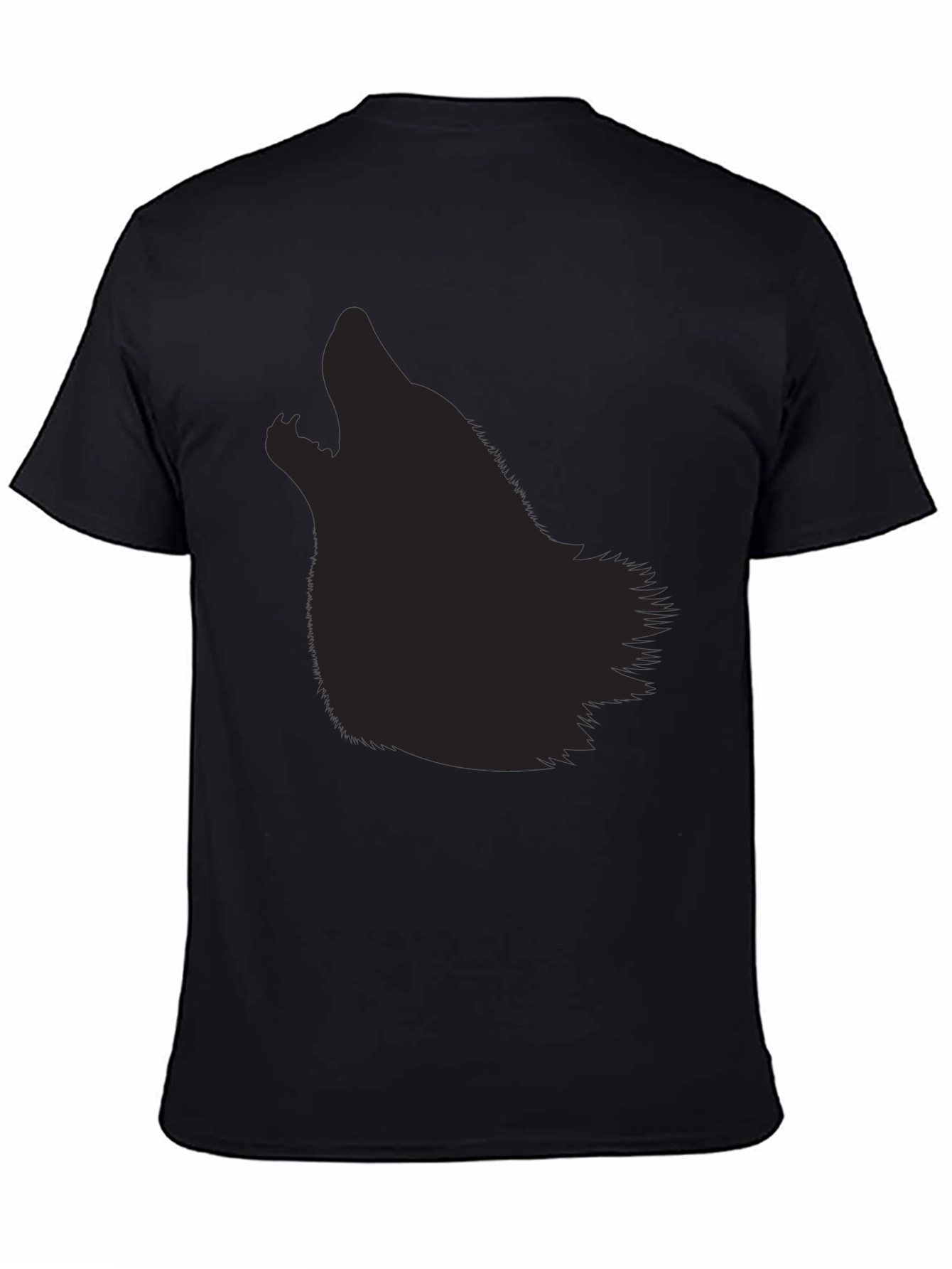 Mens Black Wolf Silhouette Graphic Tee