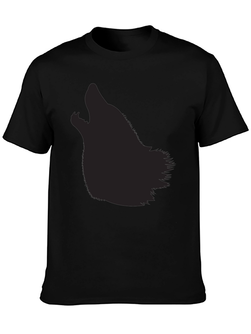 Mens Black Wolf Silhouette Graphic Tee