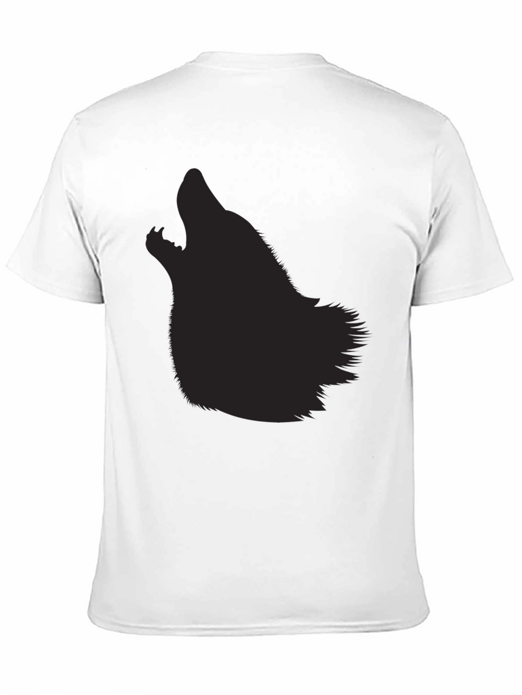 Mens Black Wolf Silhouette Graphic Tee