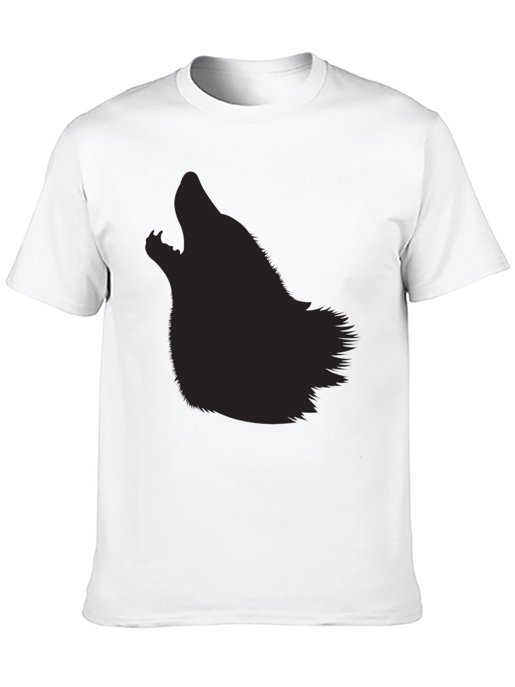Mens Black Wolf Silhouette Graphic Tee