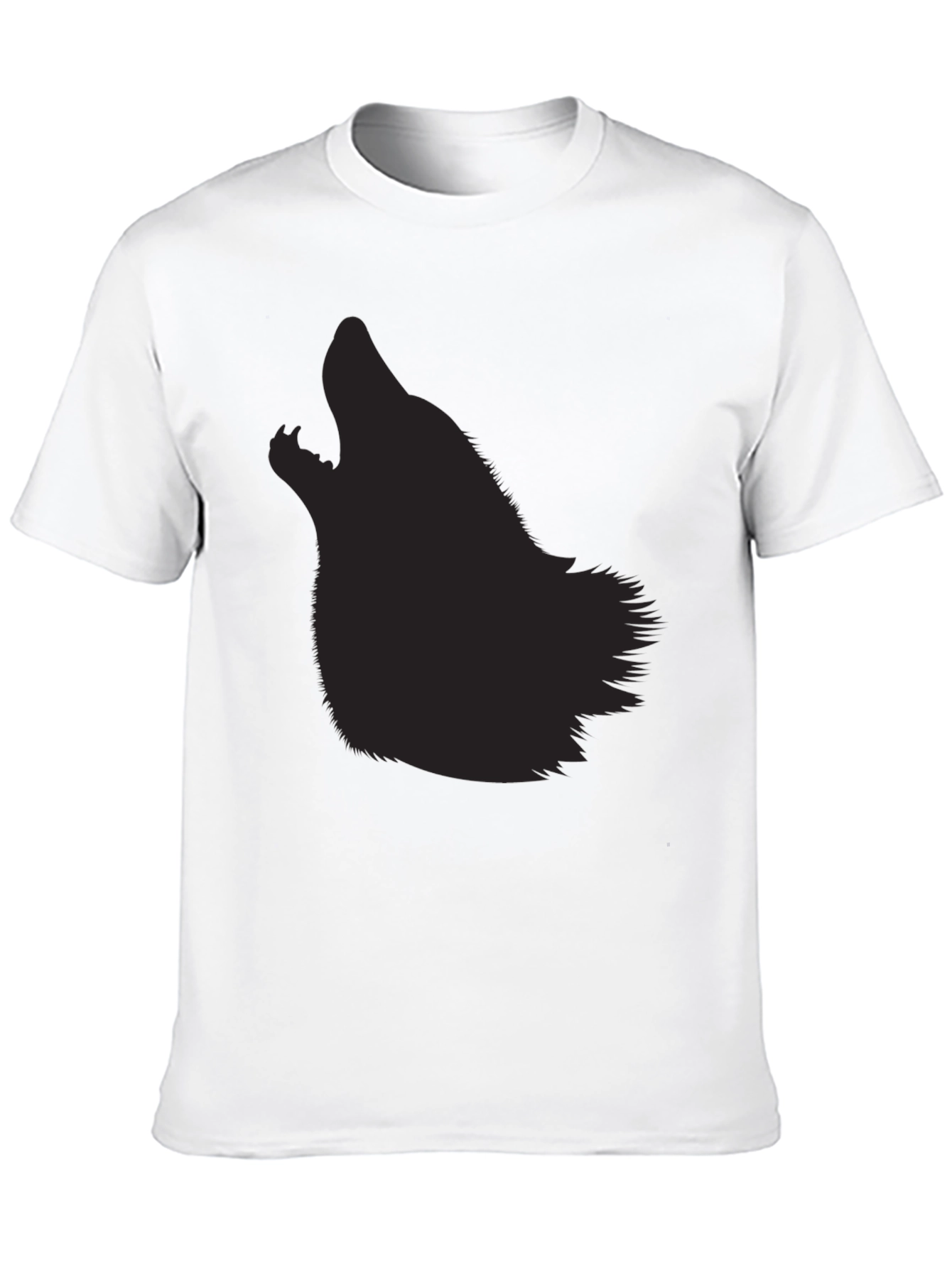 Mens Black Wolf Silhouette Graphic Tee