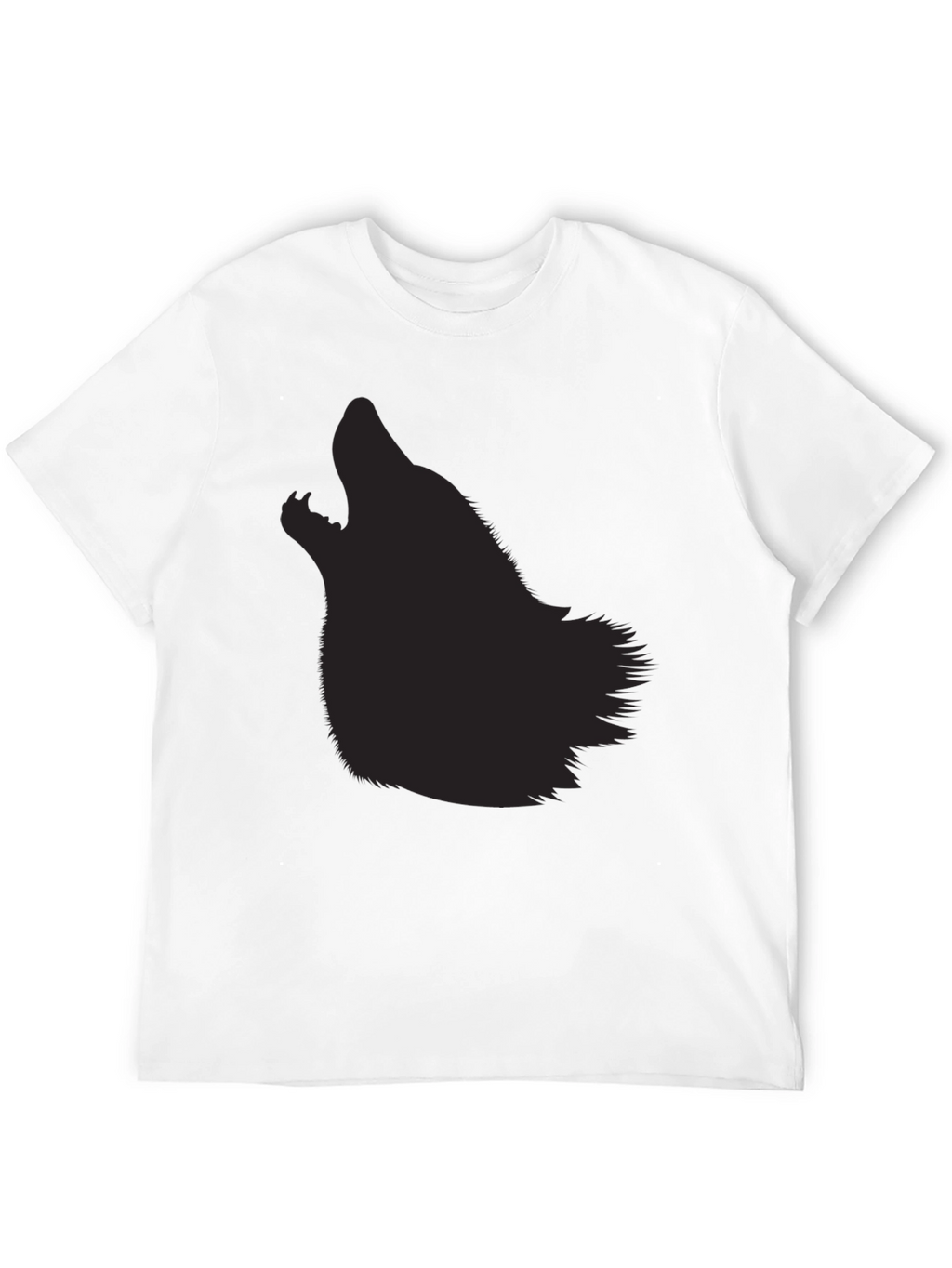 Mens Black Wolf Silhouette Graphic Tee