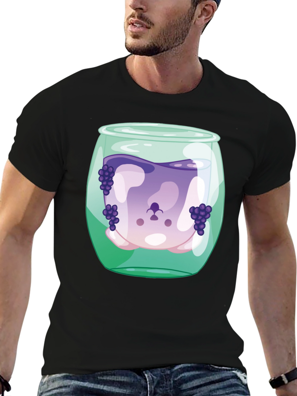Grape Juice Dog Tee - Funny Graphic T-Shirt