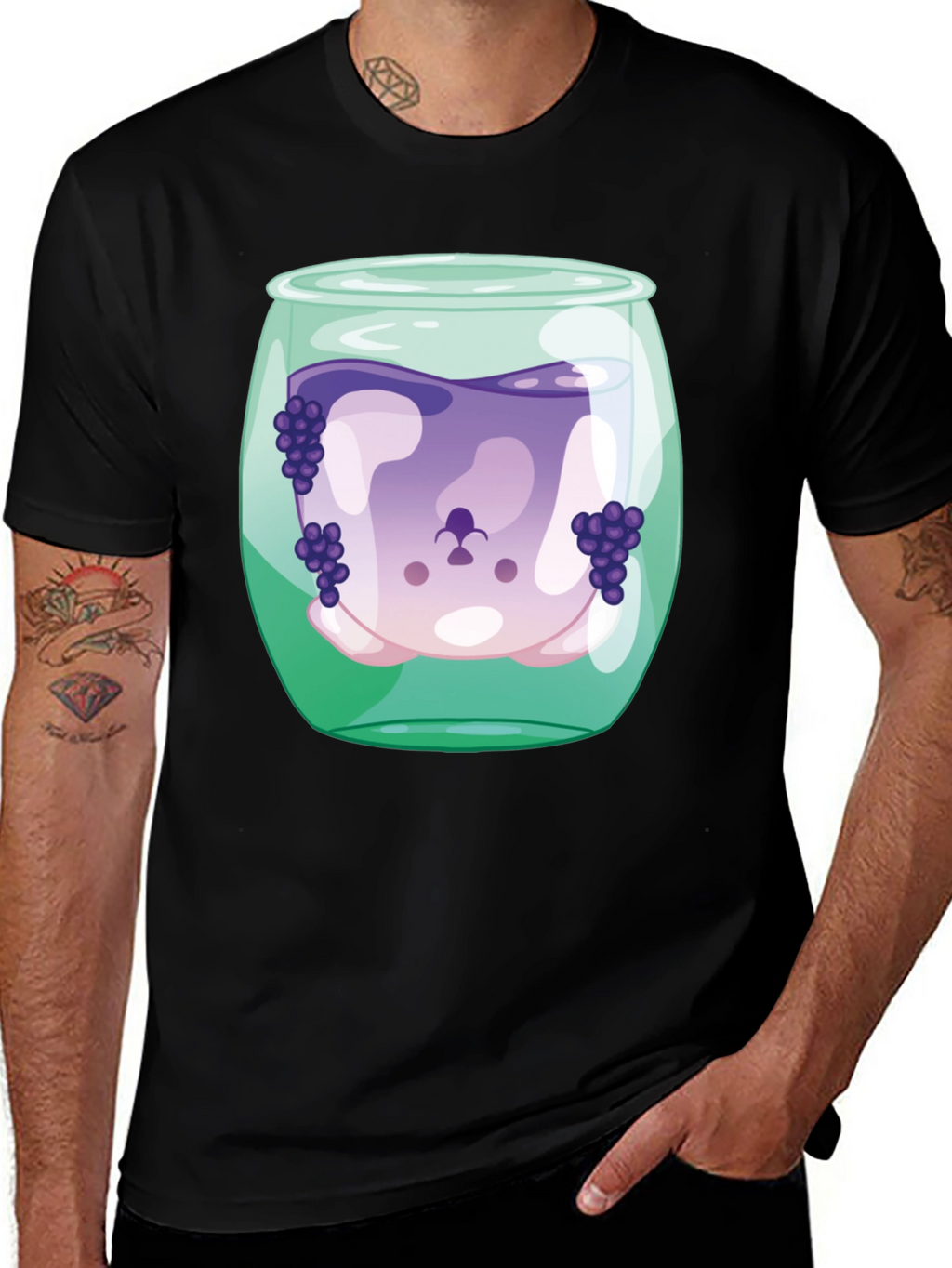 Grape Juice Dog Tee - Funny Graphic T-Shirt