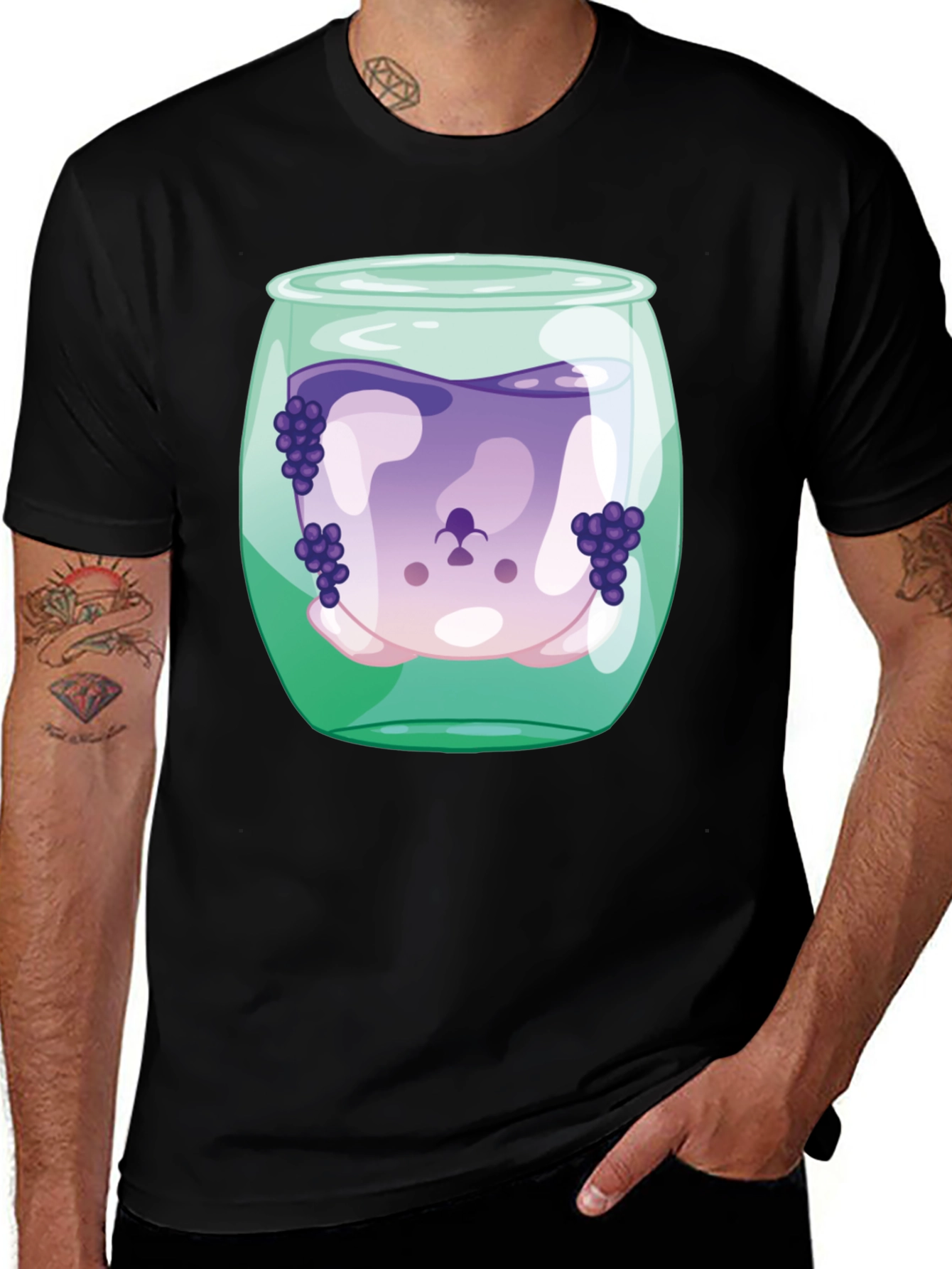 Grape Juice Dog Tee - Funny Graphic T-Shirt