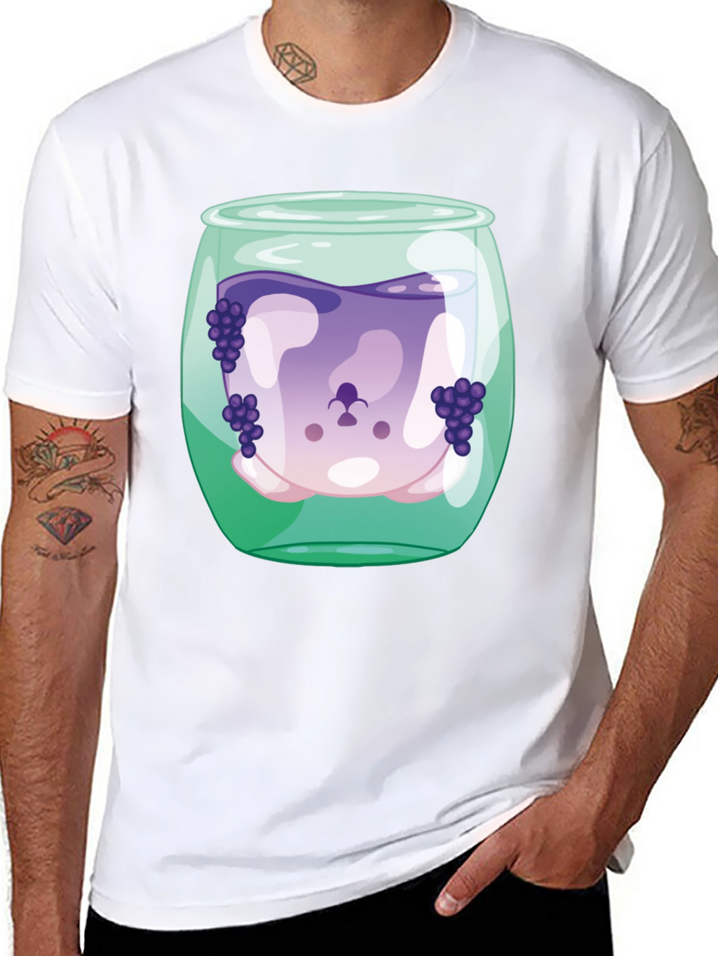 Grape Juice Dog Tee - Funny Graphic T-Shirt