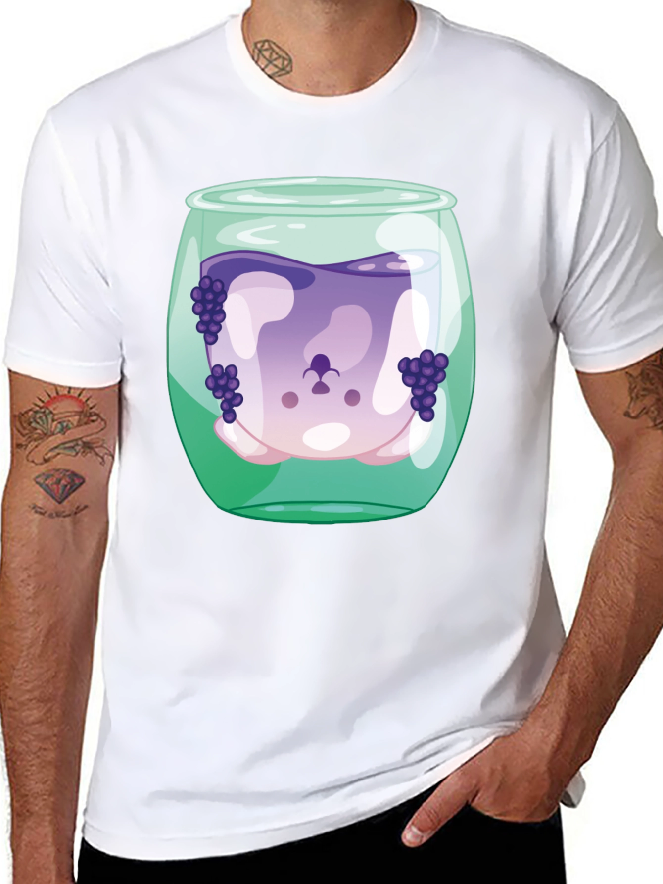 Grape Juice Dog Tee - Funny Graphic T-Shirt