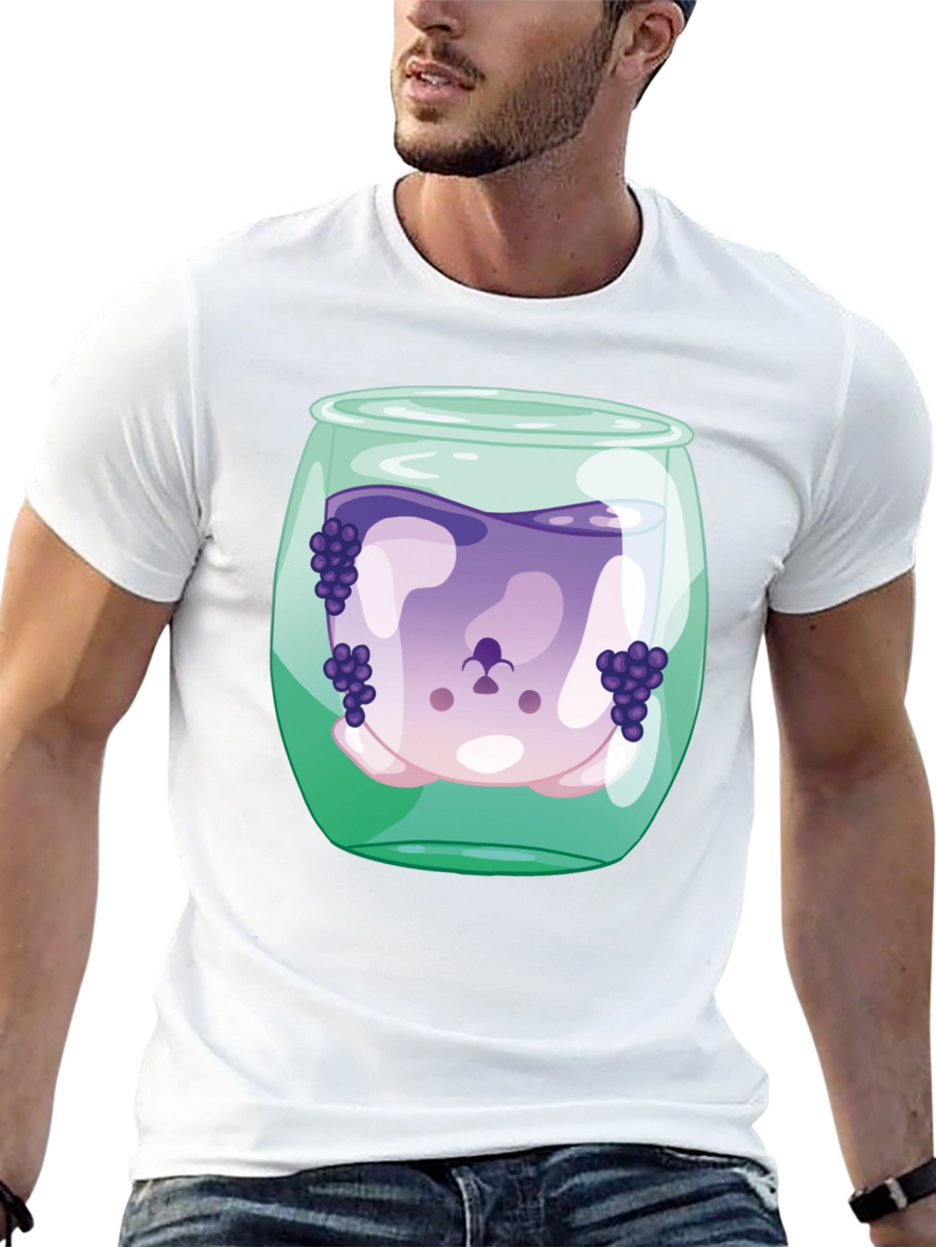 Grape Juice Dog Tee - Funny Graphic T-Shirt