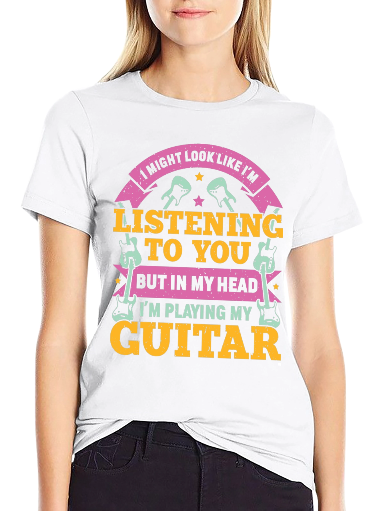Guitar Lover T-Shirt - Playing My Guitar Graphic Tee