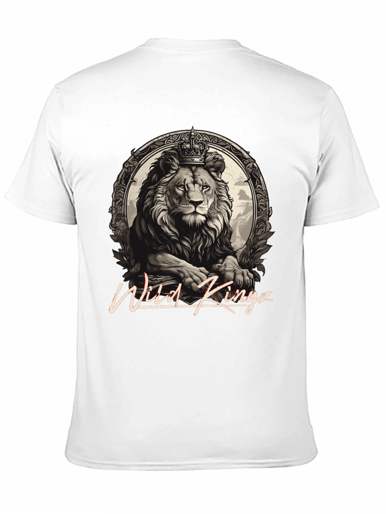 Wild Kingz Lion Graphic Tee - Premium Cotton Black T-Shirt