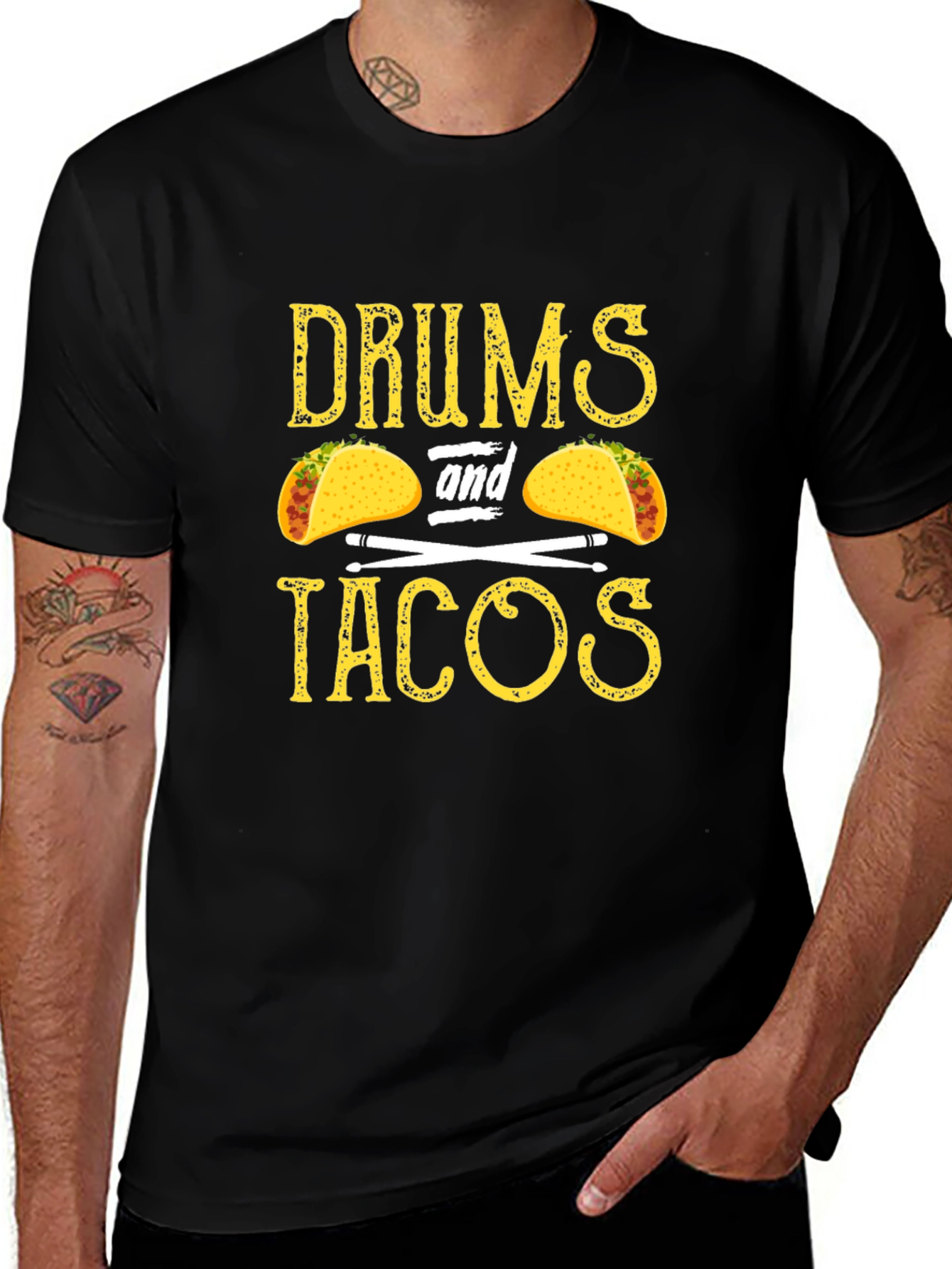 Drums and Tacos Graphic Tee - Music & Food Lover T-Shirt