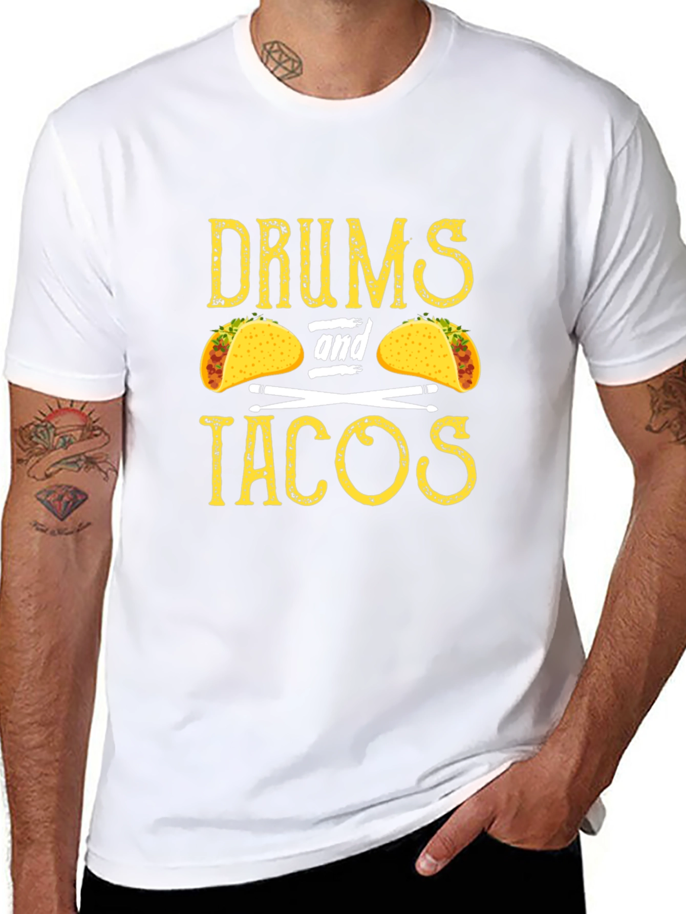 Drums and Tacos Graphic Tee - Music & Food Lover T-Shirt