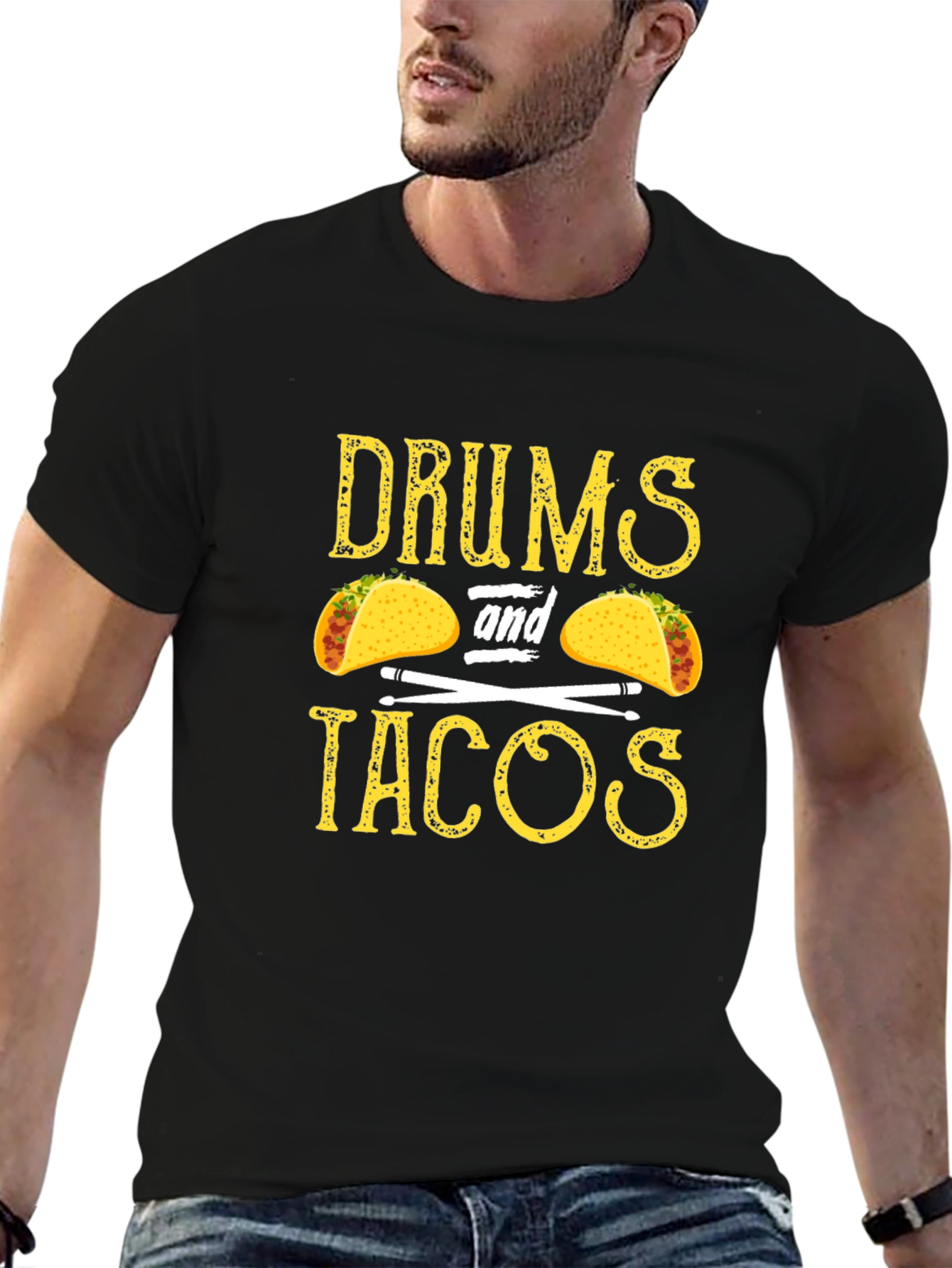 Drums and Tacos Graphic Tee - Music & Food Lover T-Shirt