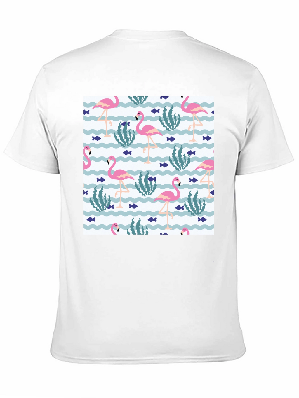 Fun Flamingo Print Black T-Shirt