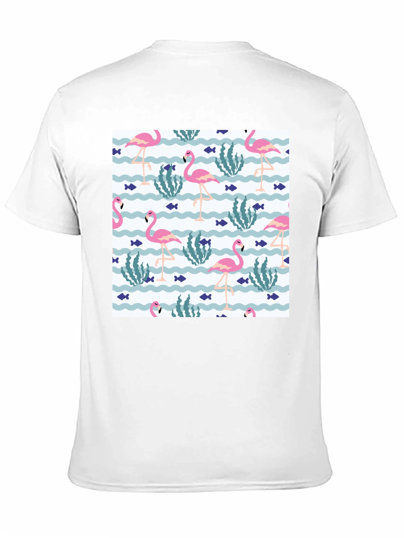 Fun Flamingo Print Black T-Shirt