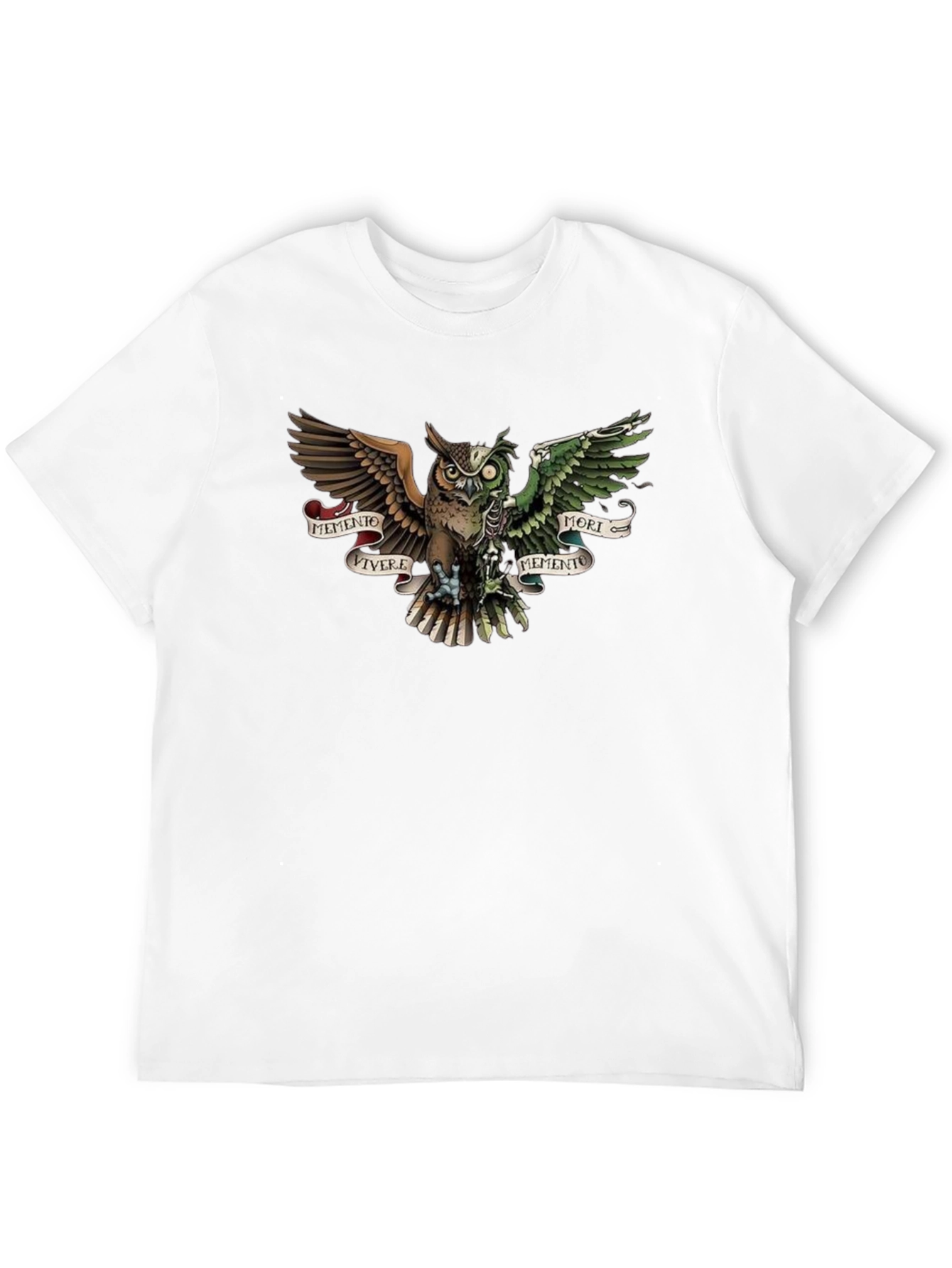 Memento Vivere Mori Owl T-Shirt - Unique Design