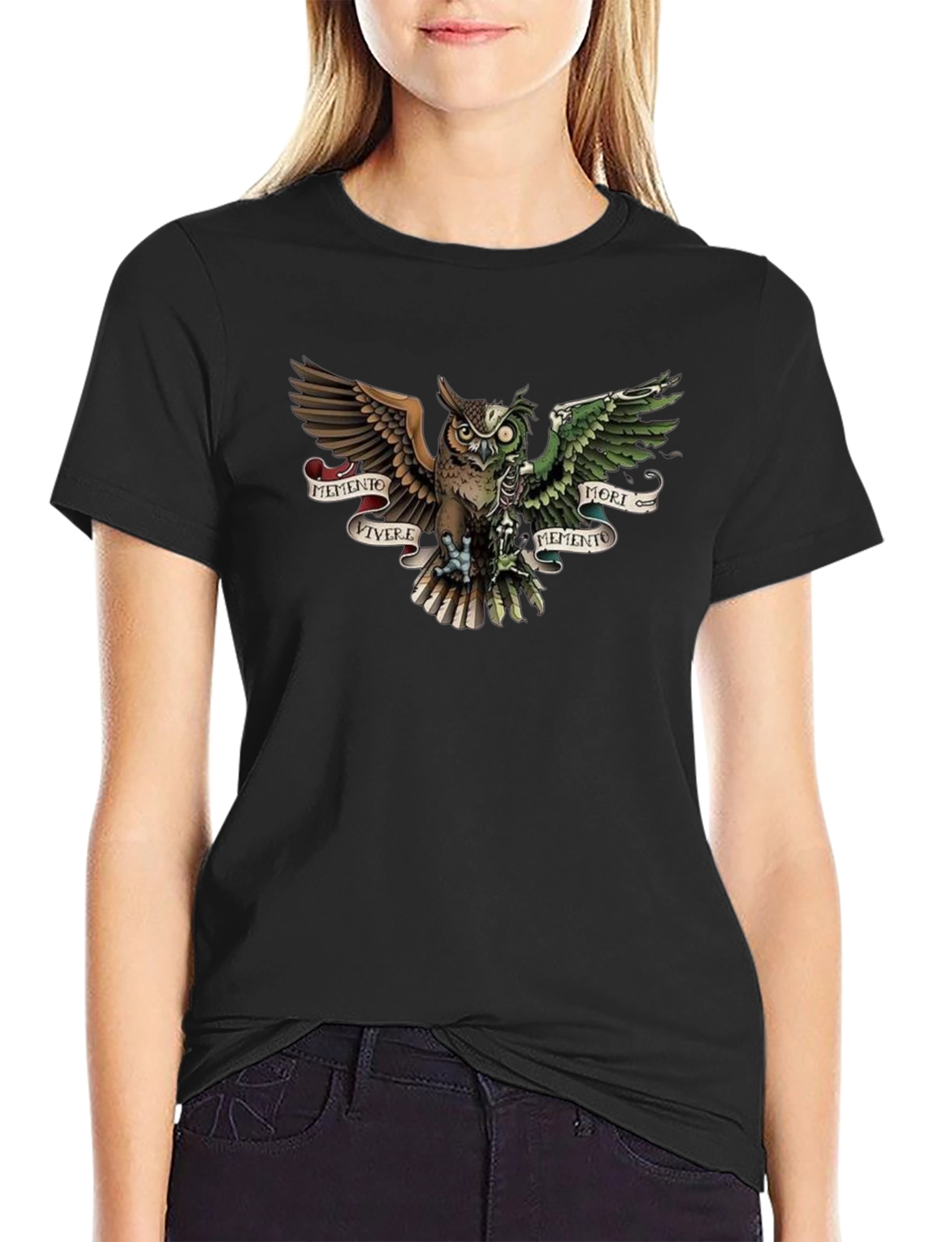 Memento Vivere Mori Owl T-Shirt - Unique Design