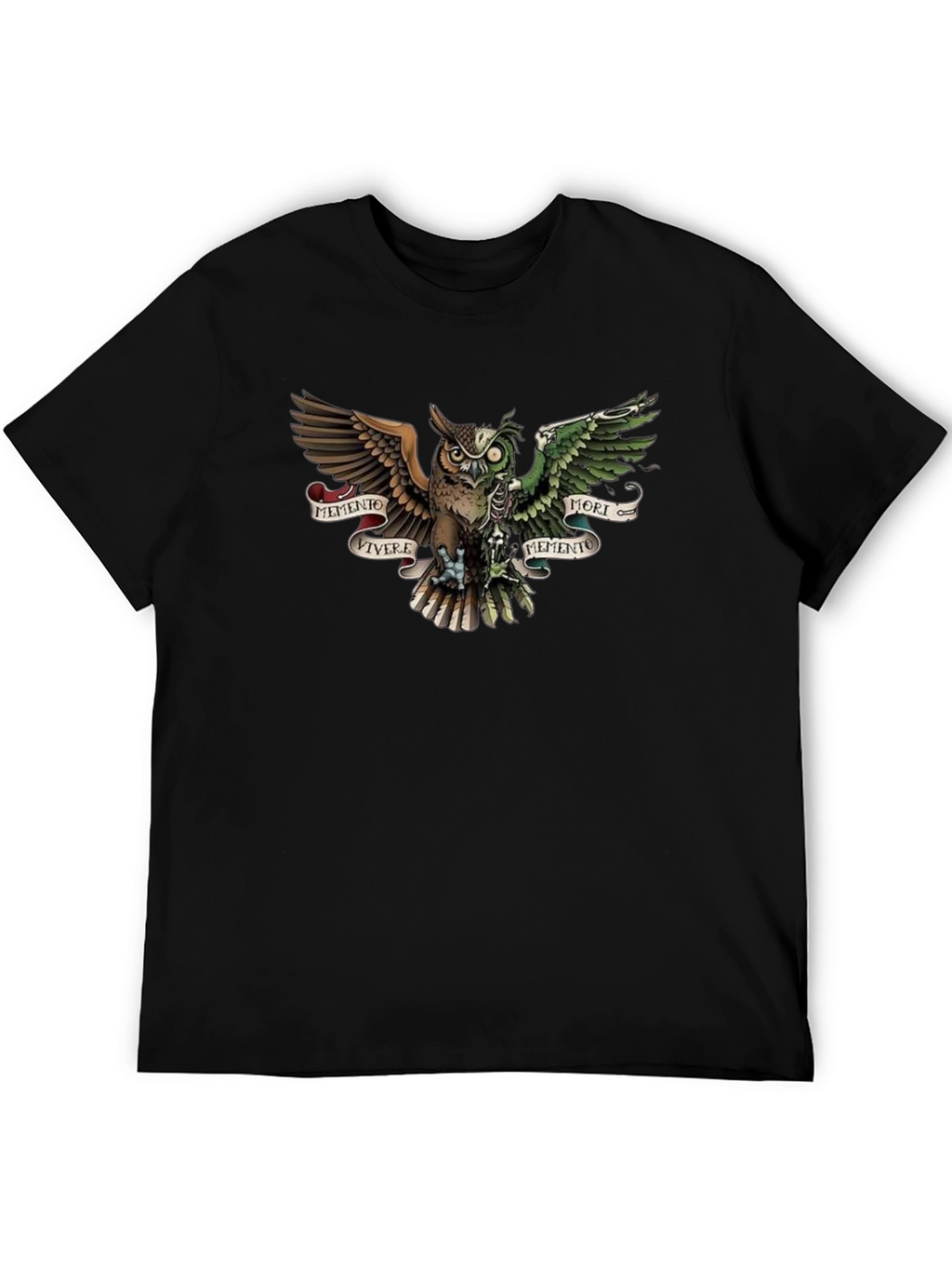 Memento Vivere Mori Owl T-Shirt - Unique Design