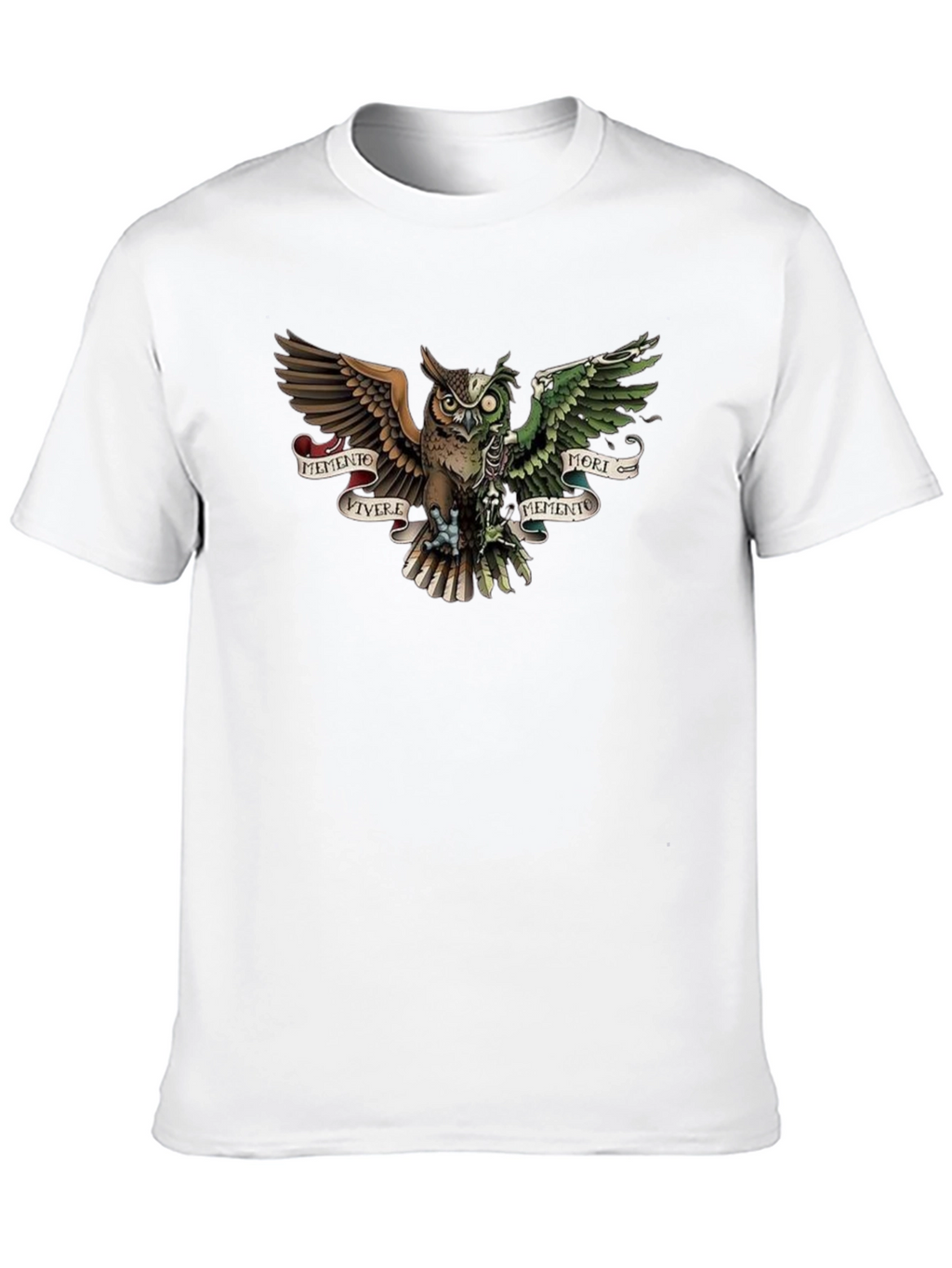 Memento Vivere Mori Owl T-Shirt - Unique Design