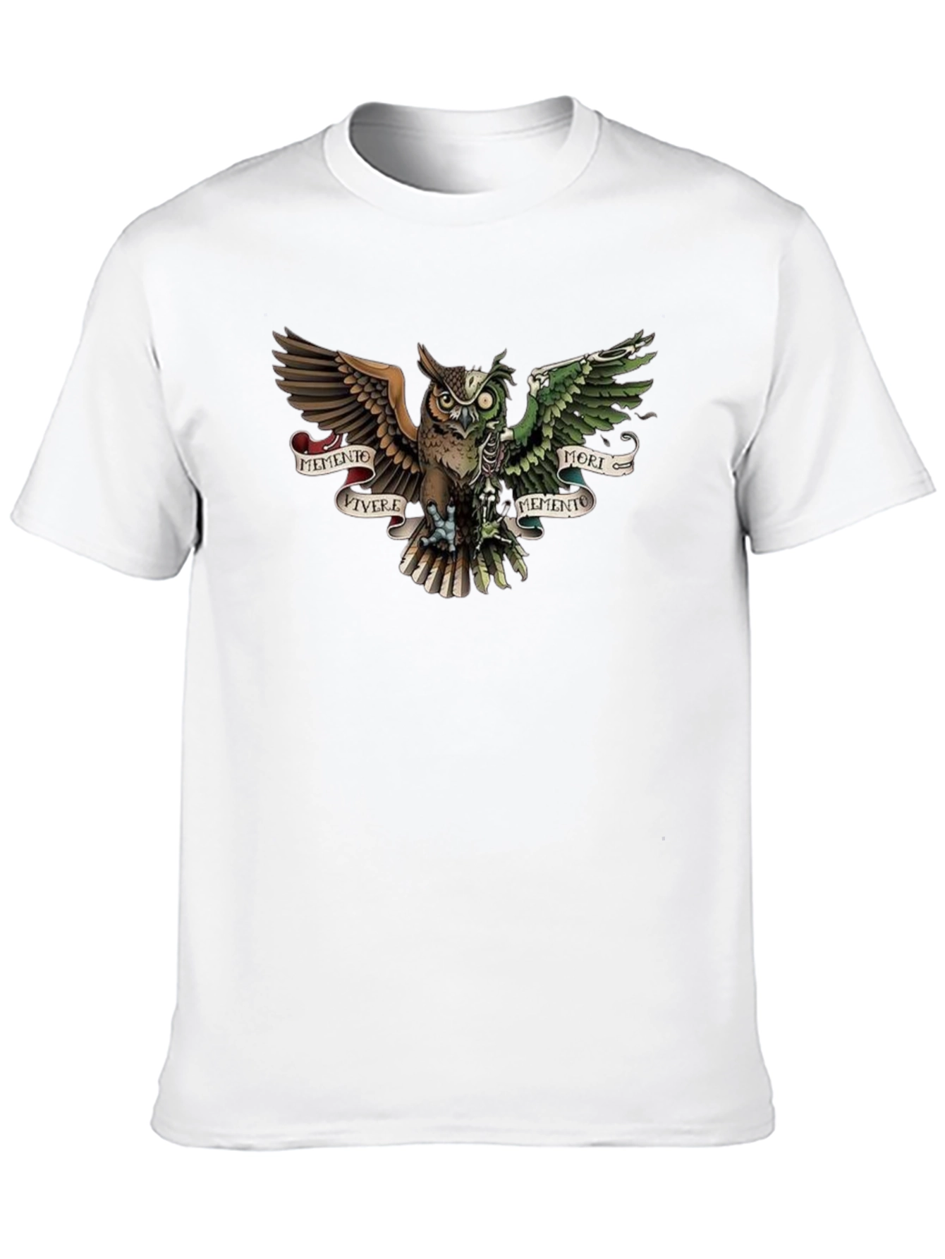 Memento Vivere Mori Owl T-Shirt - Unique Design