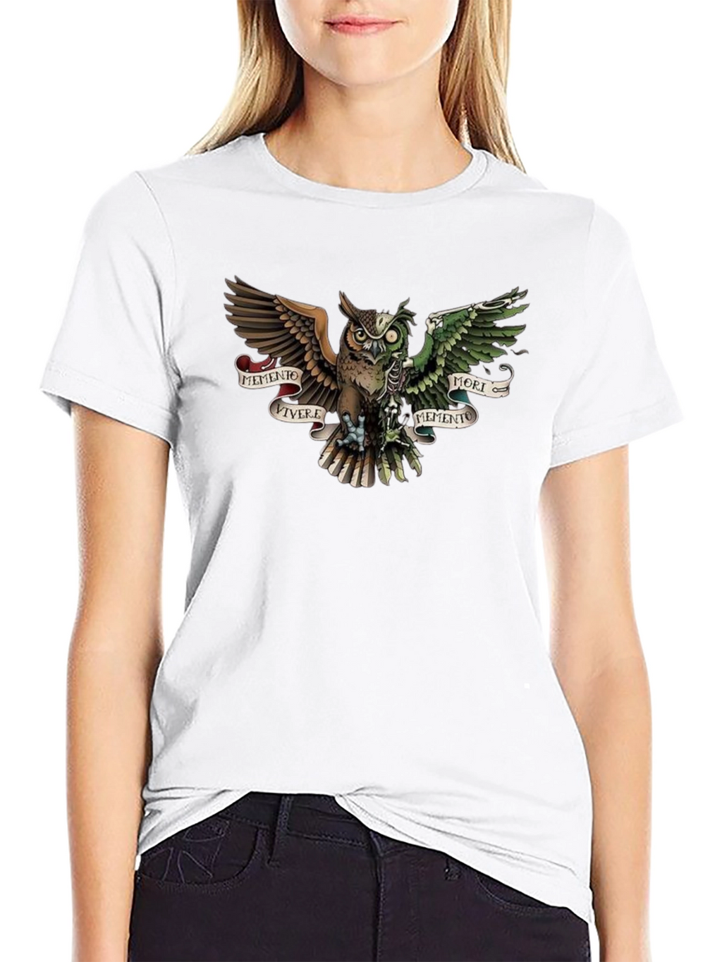 Memento Vivere Mori Owl T-Shirt - Unique Design