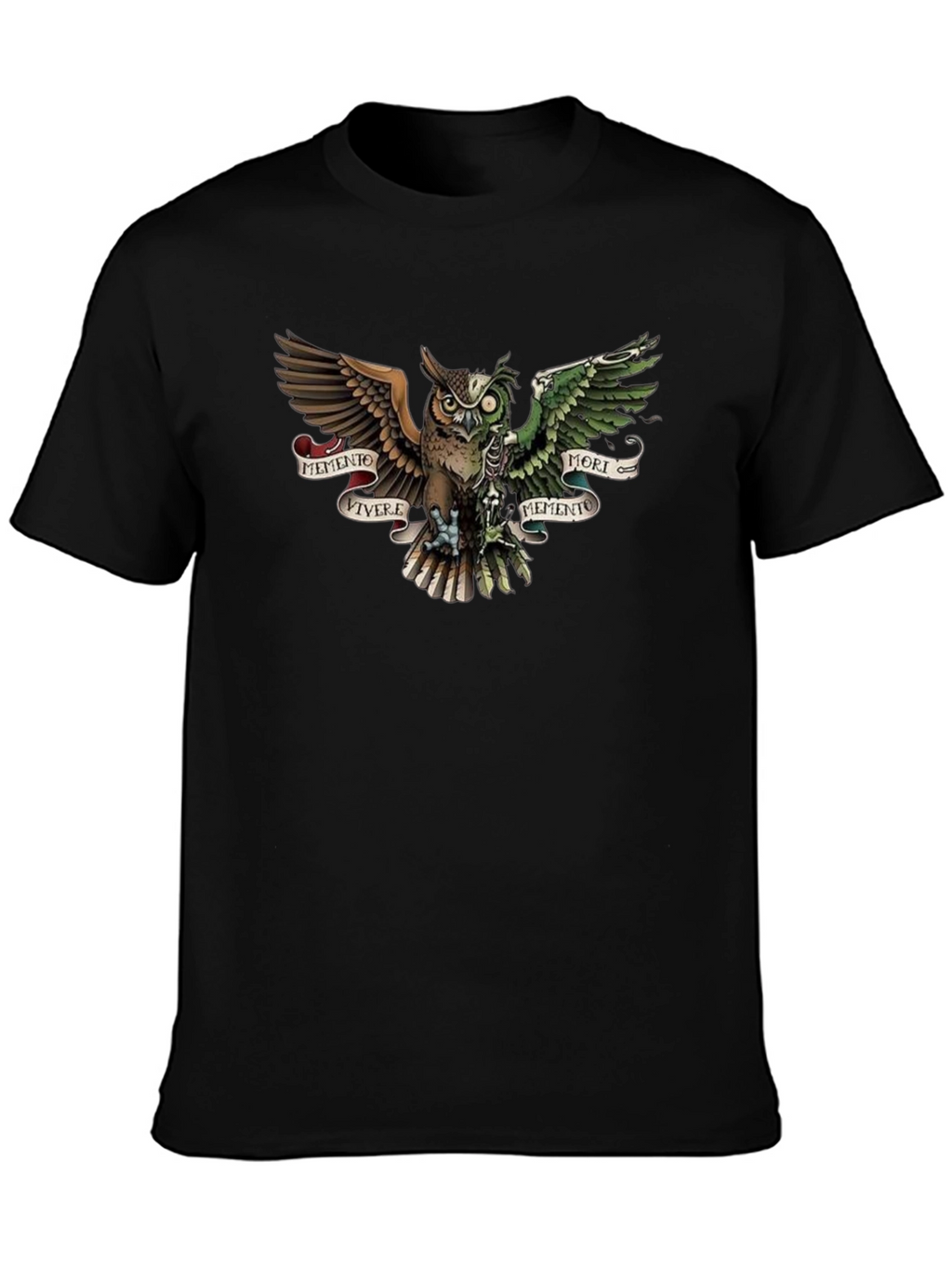 Memento Vivere Mori Owl T-Shirt - Unique Design