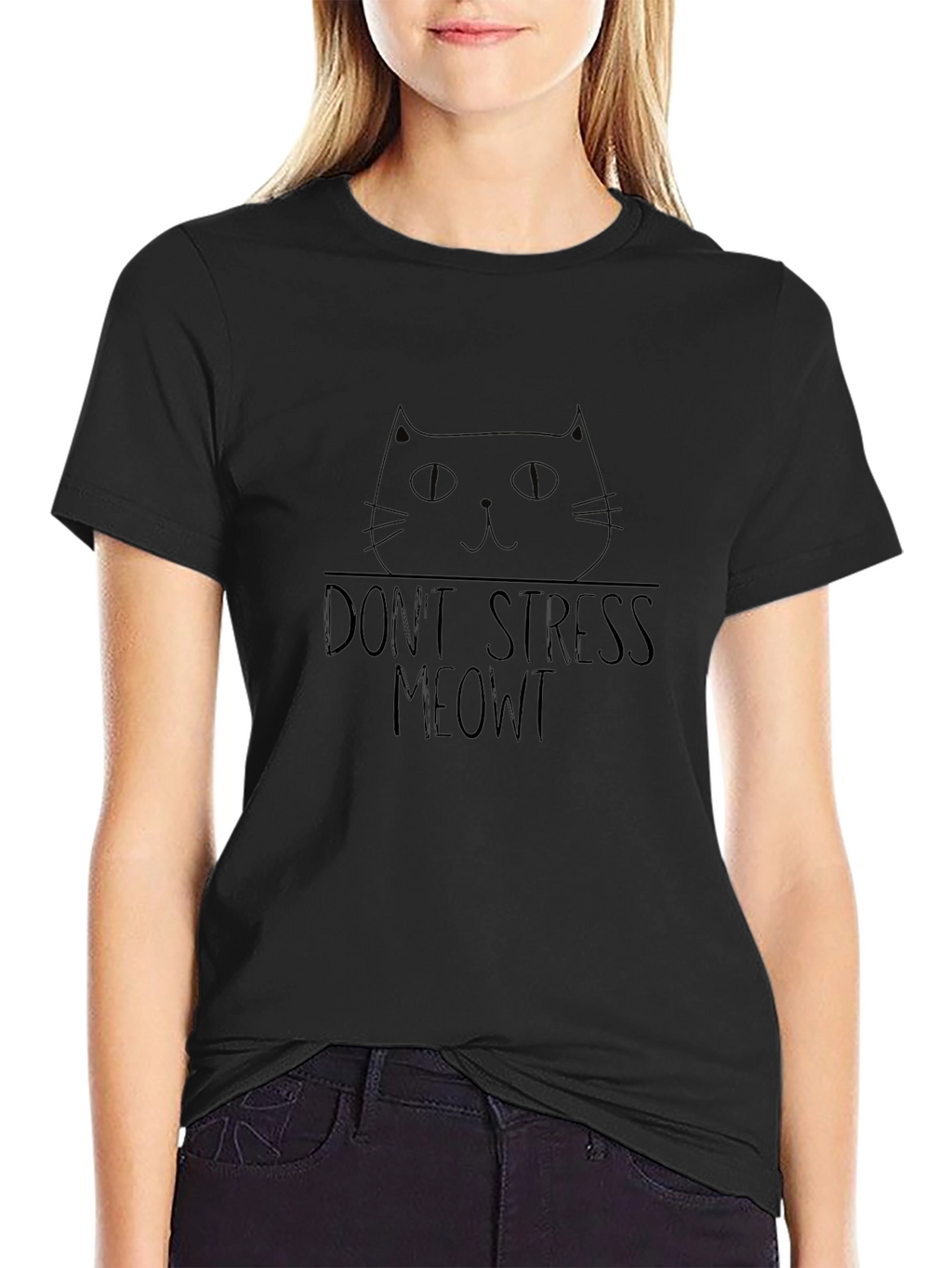 Dont Stress Meowt Black Cat T-Shirt