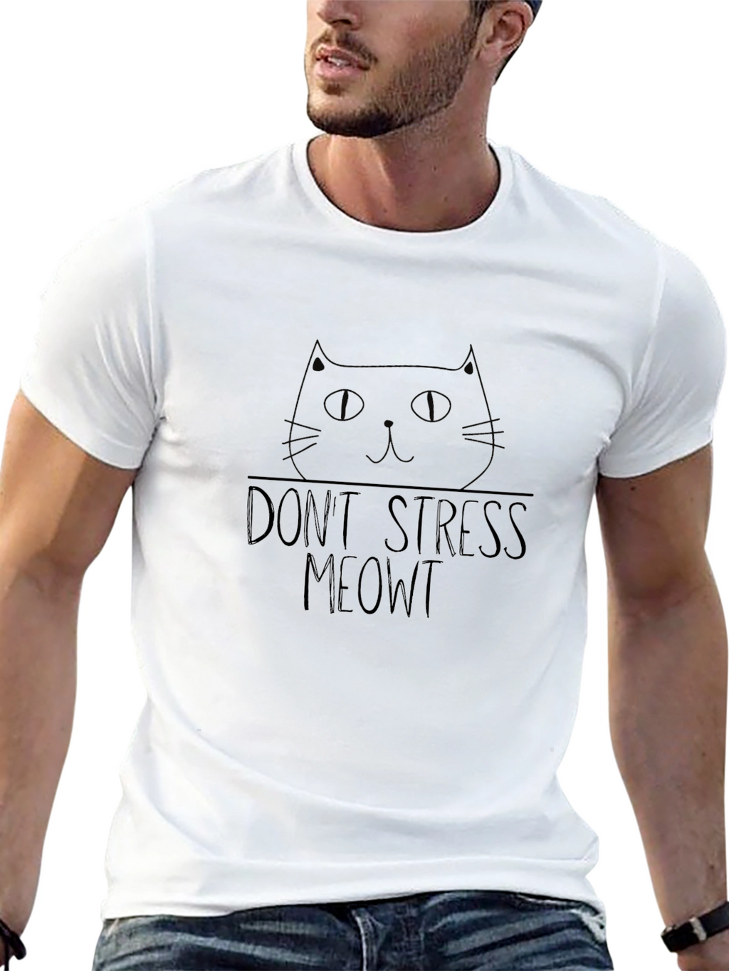 Dont Stress Meowt Black Cat T-Shirt