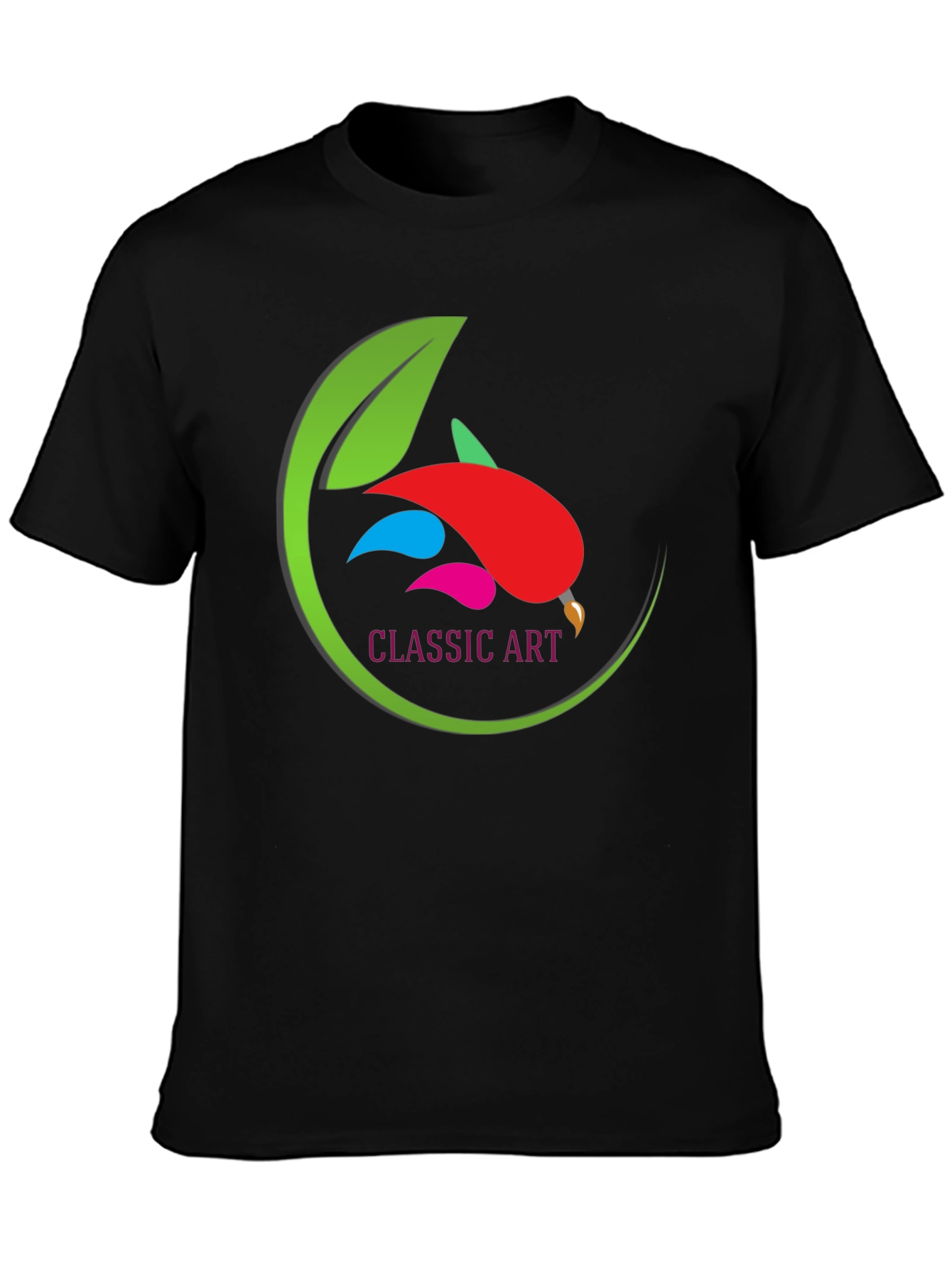 Classic Art Design Black T-Shirt