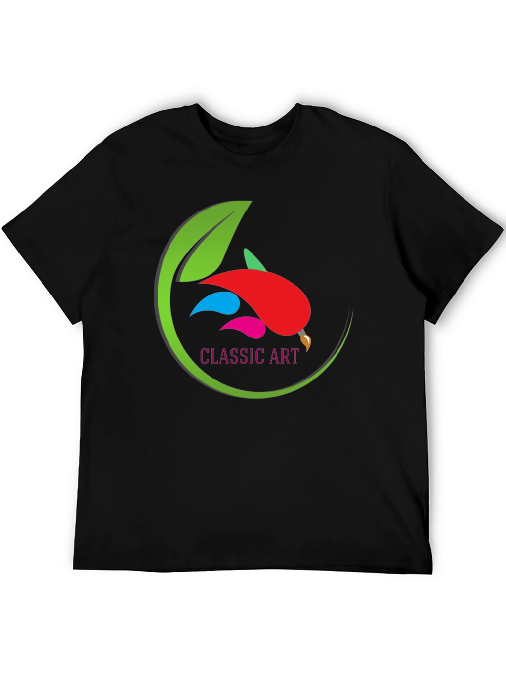 Classic Art Design Black T-Shirt