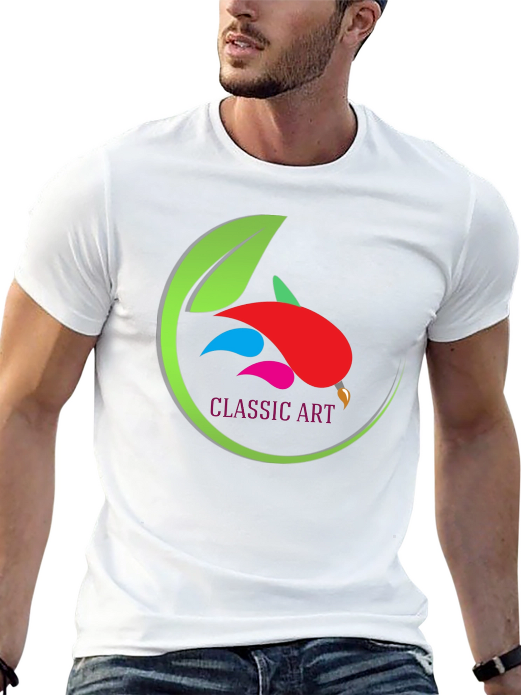 Classic Art Design Black T-Shirt