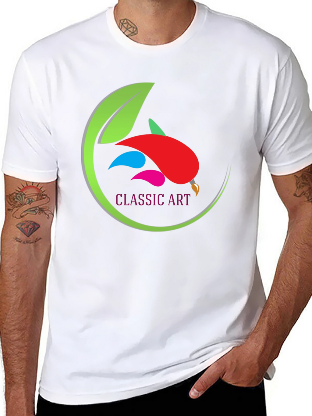Classic Art Design Black T-Shirt