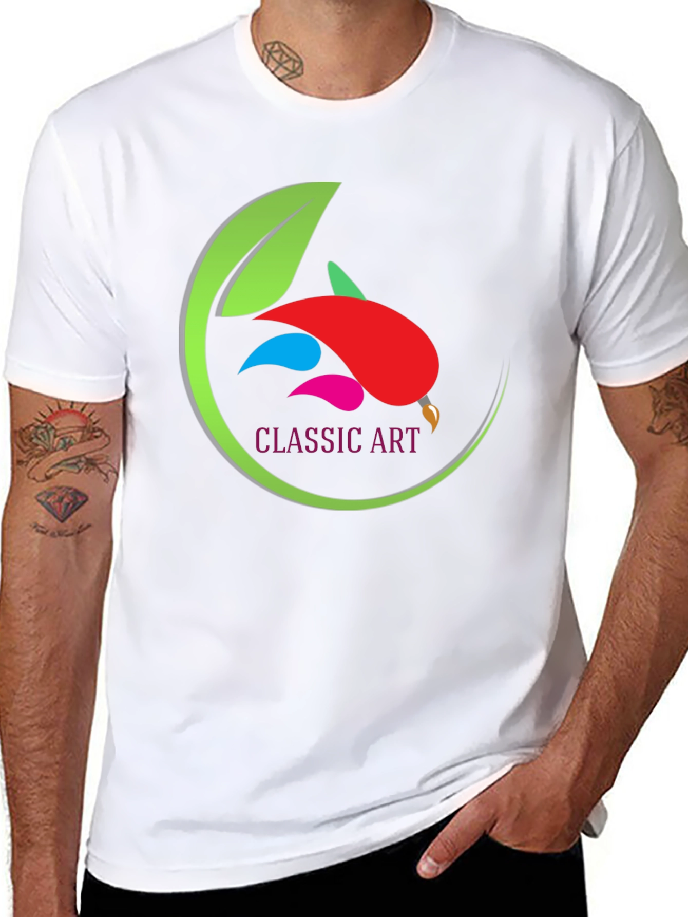 Classic Art Design Black T-Shirt