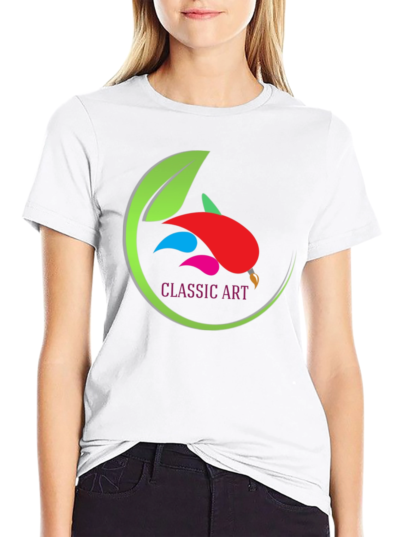 Classic Art Design Black T-Shirt