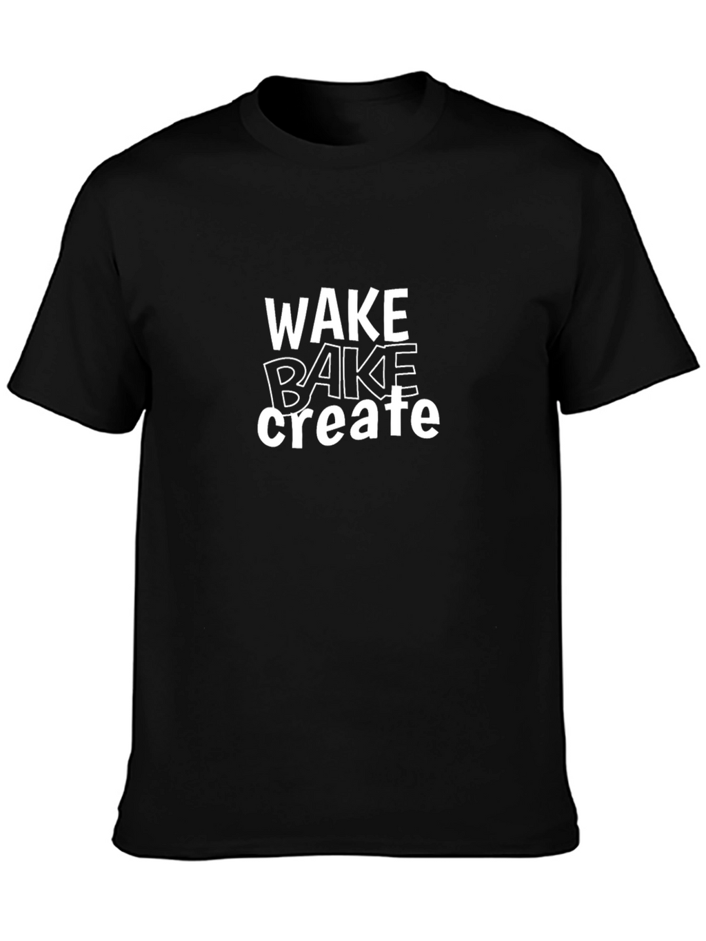 Wake Bake Create Black Graphic T-Shirt