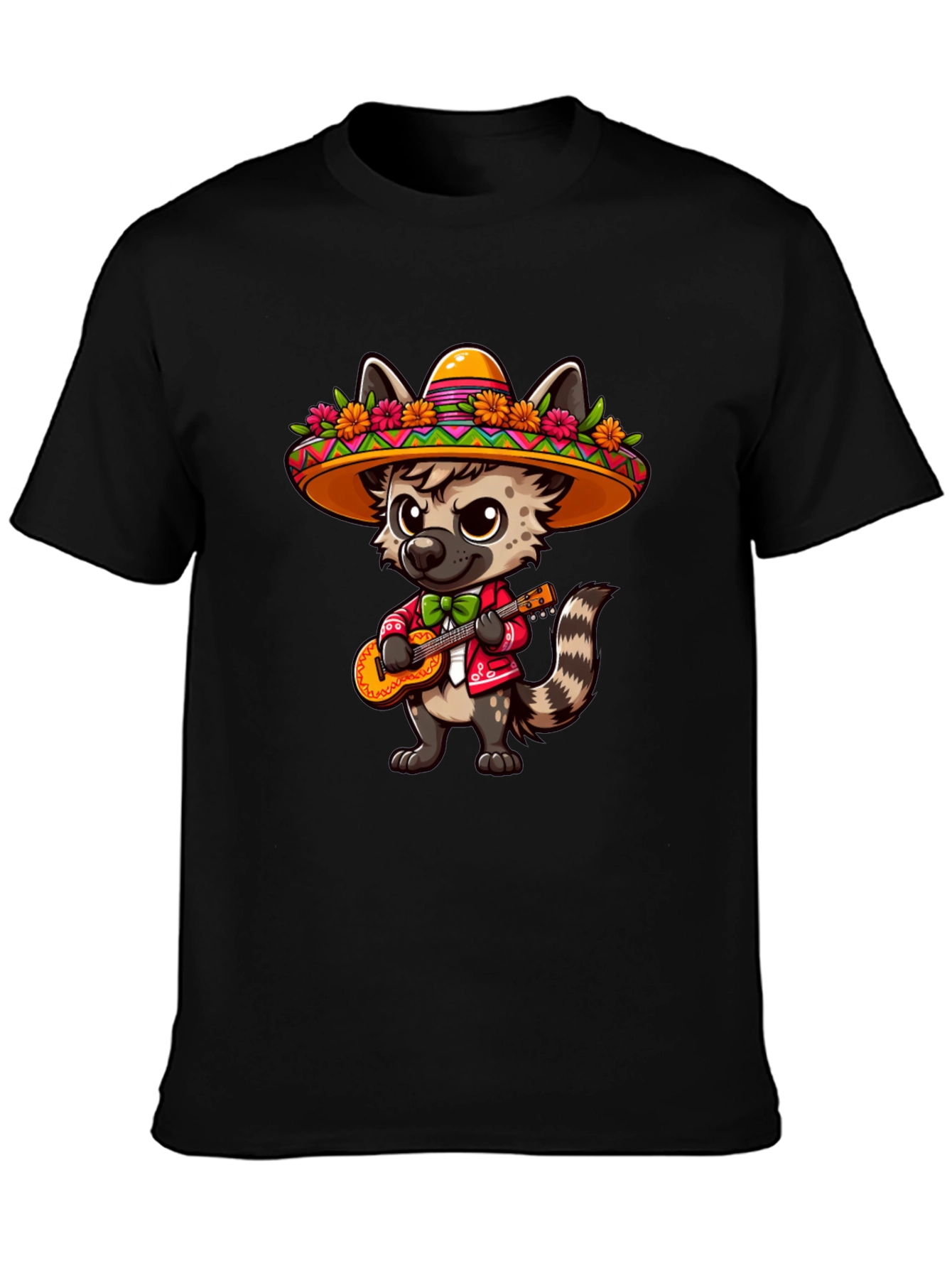 Fiesta Fun T-Shirt: Hyena with Sombrero & Guitar
