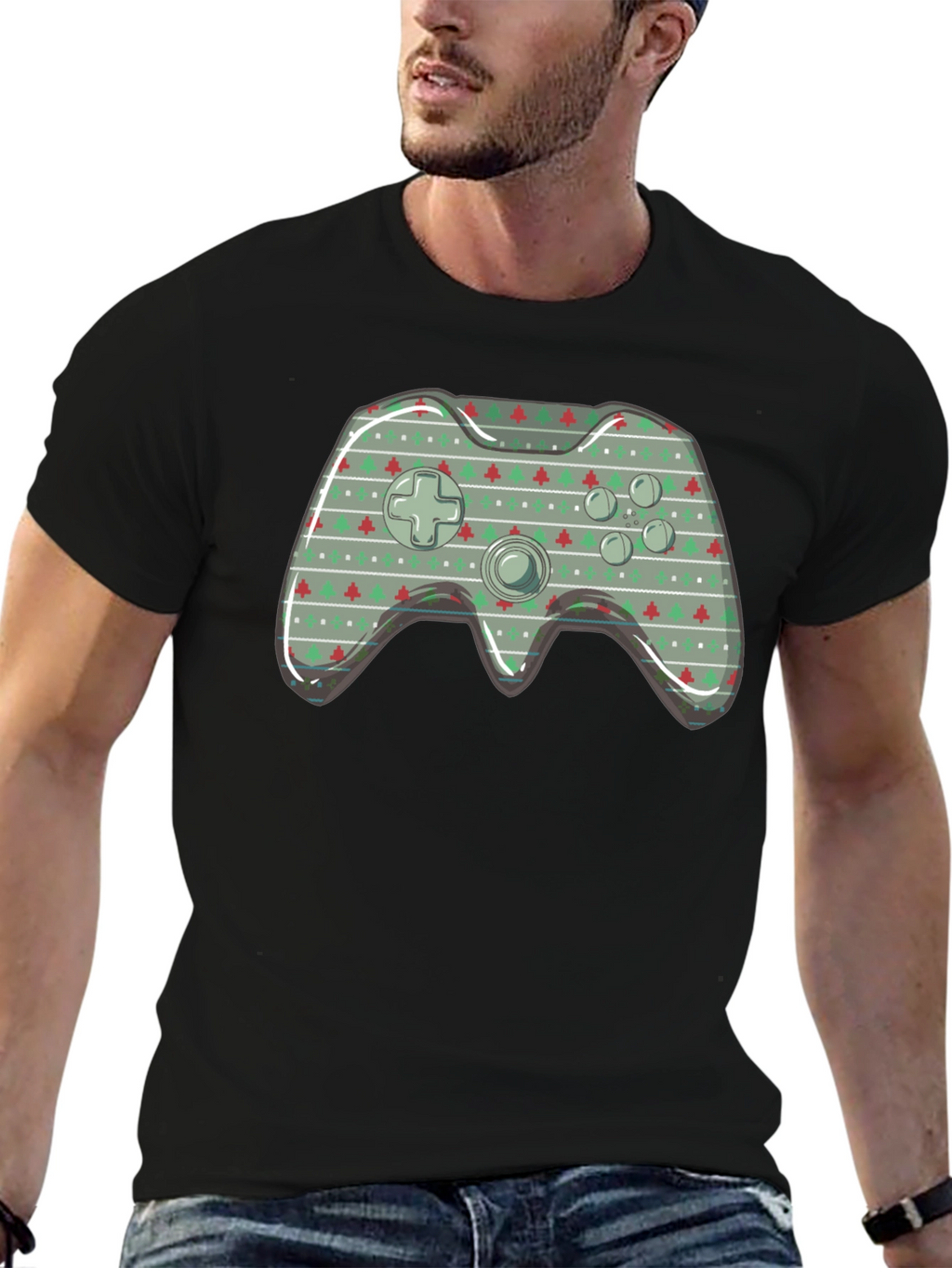 Christmas Game Controller Graphic T-Shirt