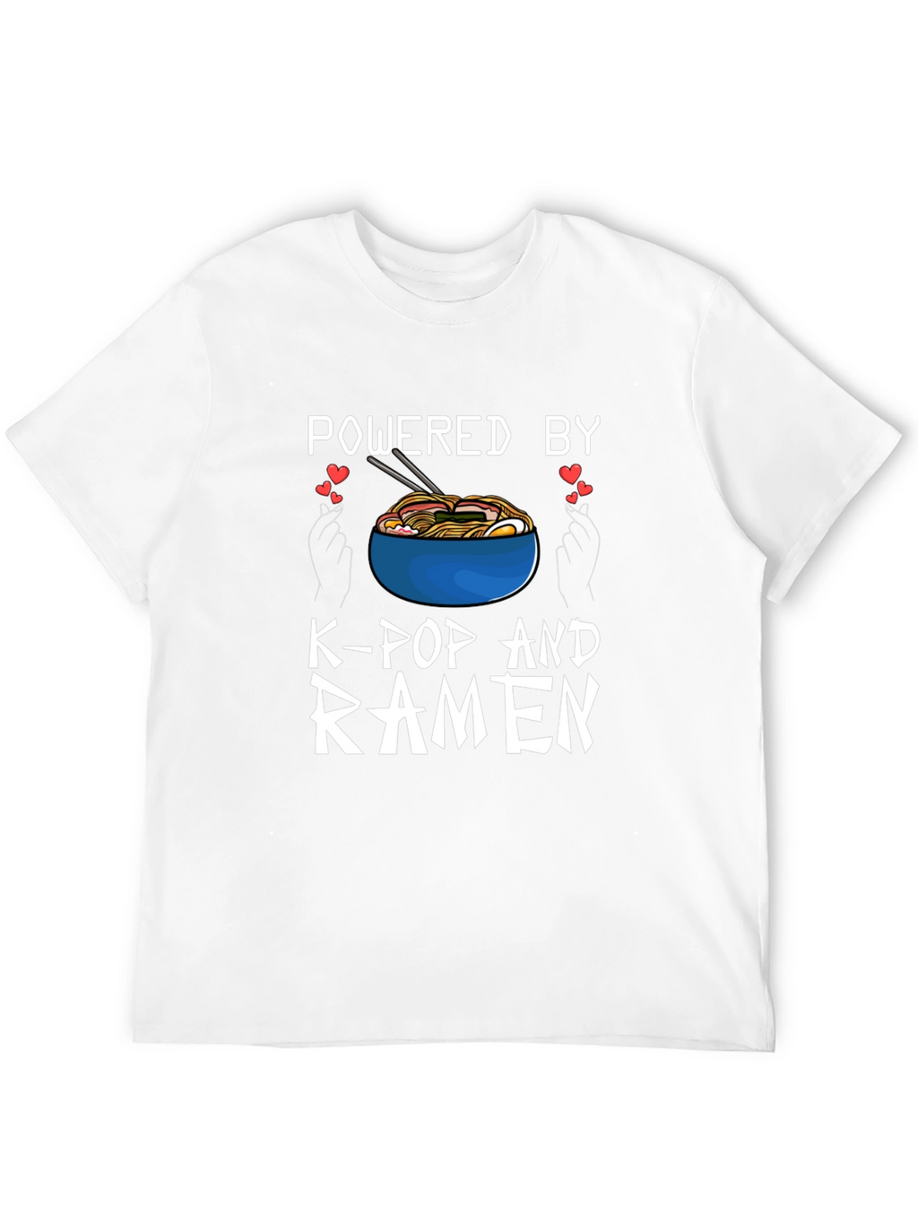 Powered by K-Pop and Ramen Black T-Shirt
