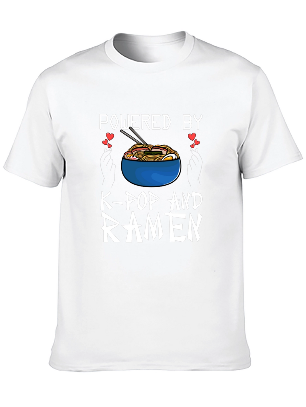 Powered by K-Pop and Ramen Black T-Shirt