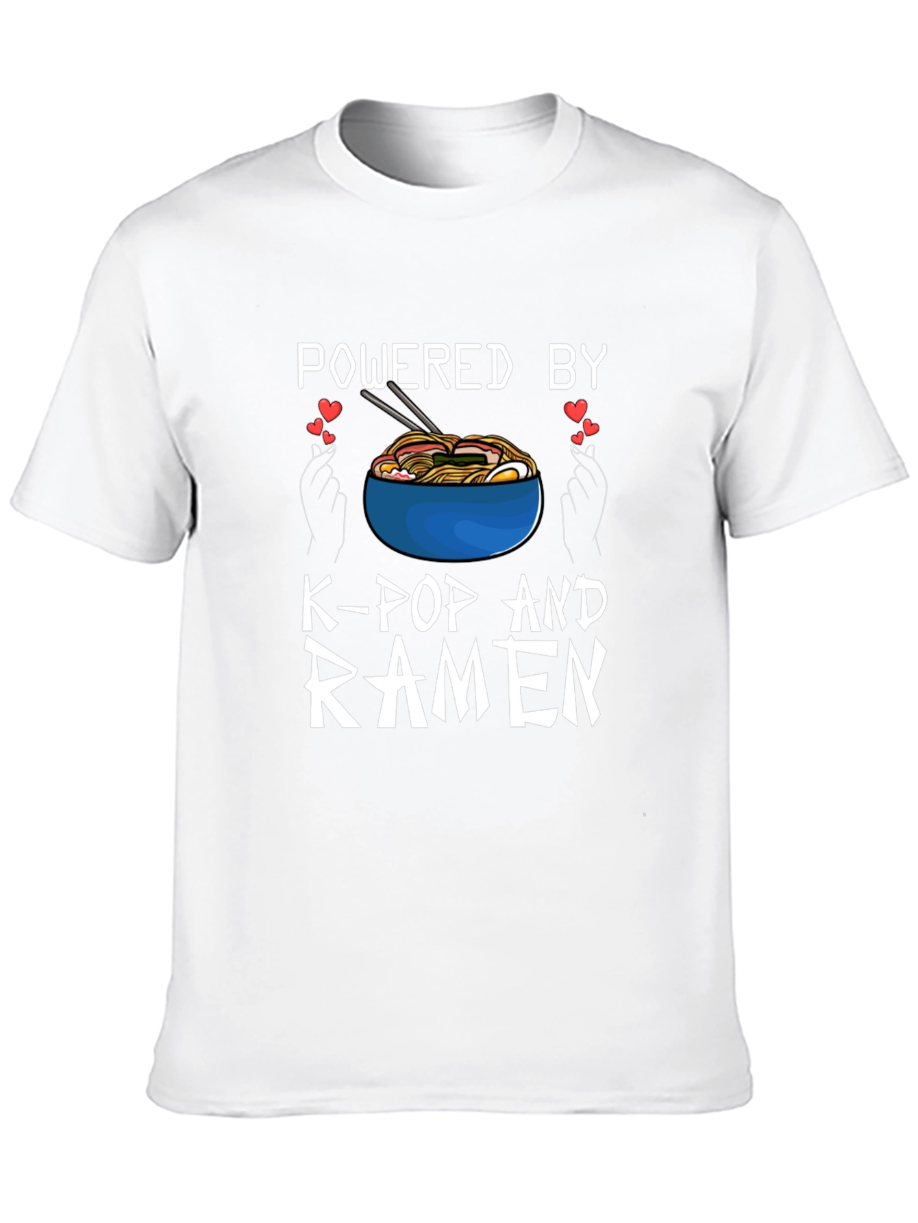 Powered by K-Pop and Ramen Black T-Shirt