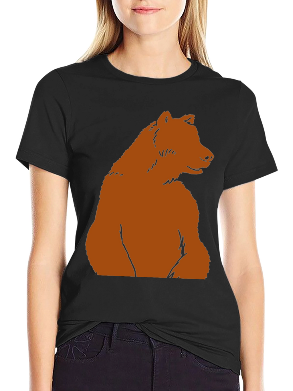 Bear Graphic Tee - Black Casual T-Shirt