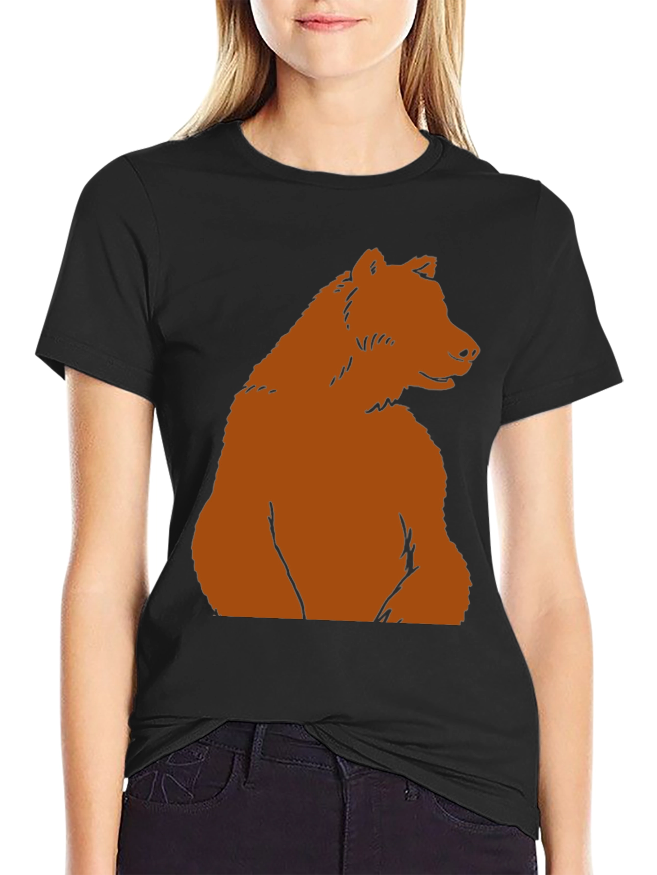 Bear Graphic Tee - Black Casual T-Shirt