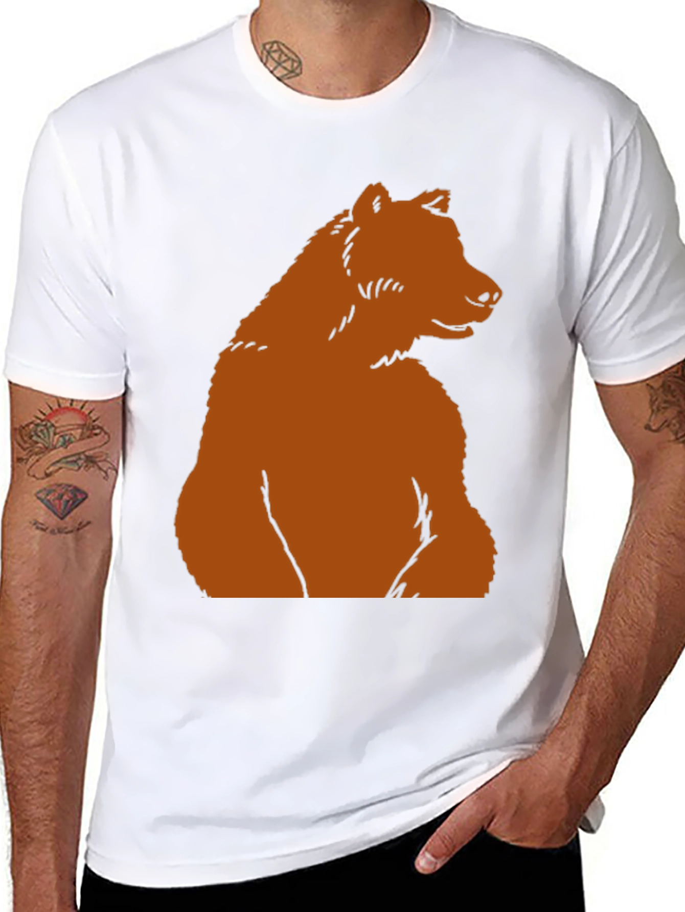 Bear Graphic Tee - Black Casual T-Shirt