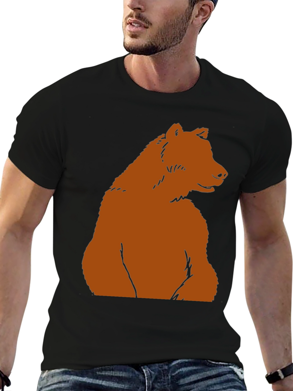 Bear Graphic Tee - Black Casual T-Shirt