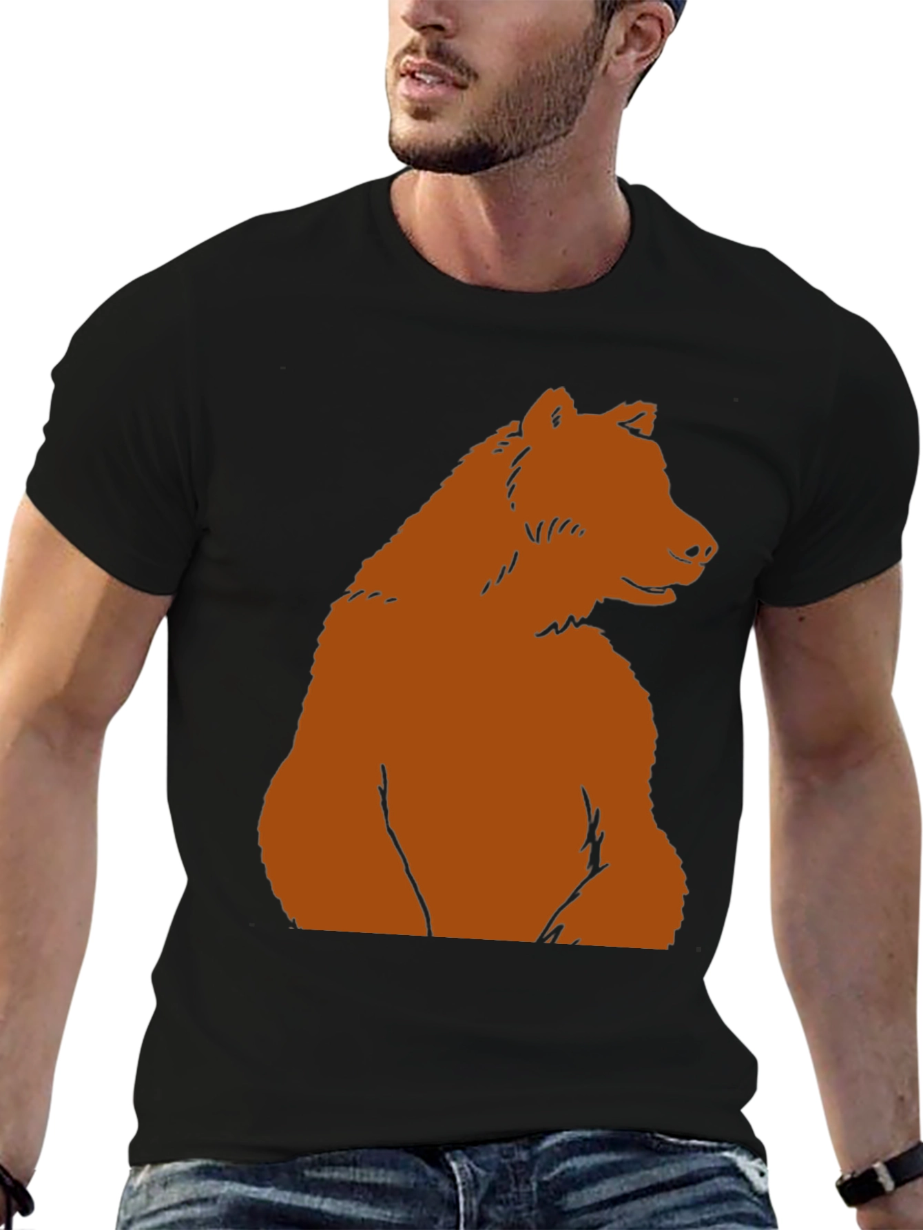 Bear Graphic Tee - Black Casual T-Shirt