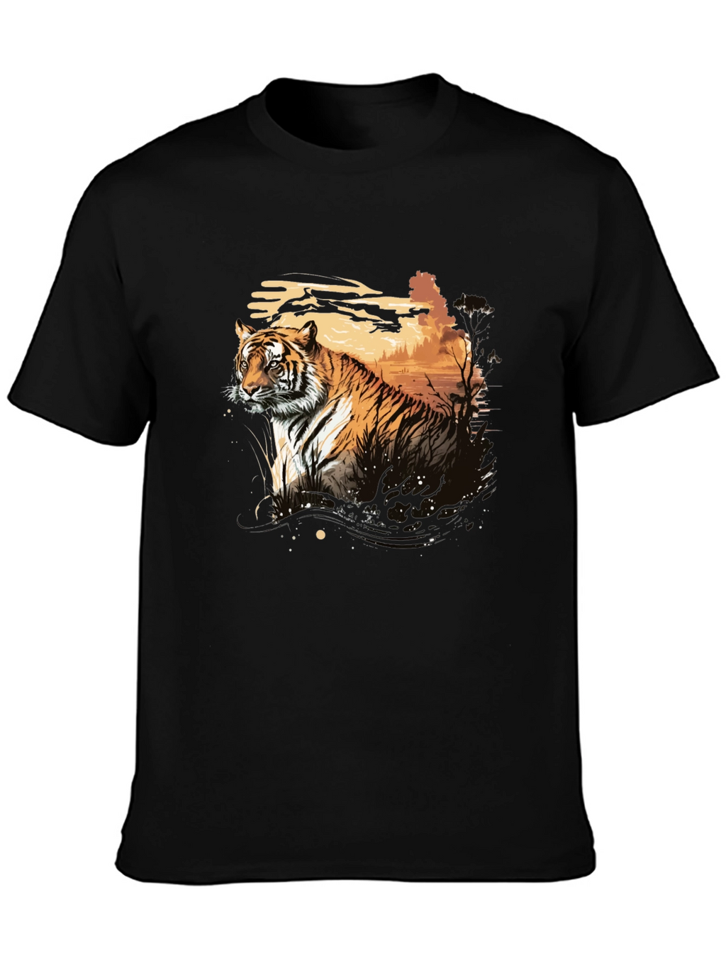 Tiger Graphic Black T-Shirt
