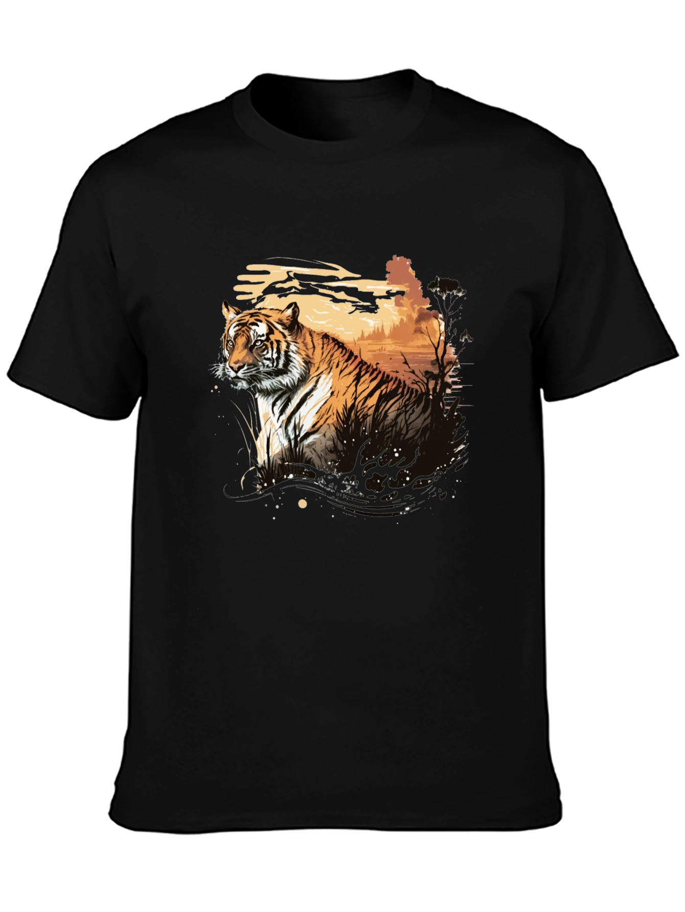 Tiger Graphic Black T-Shirt