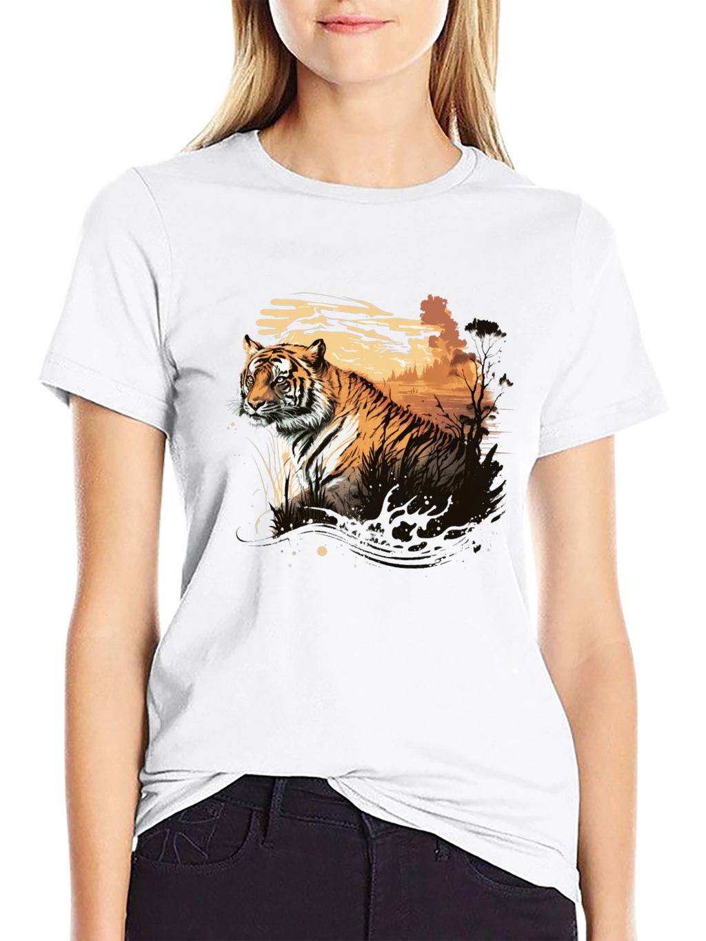 Tiger Graphic Black T-Shirt