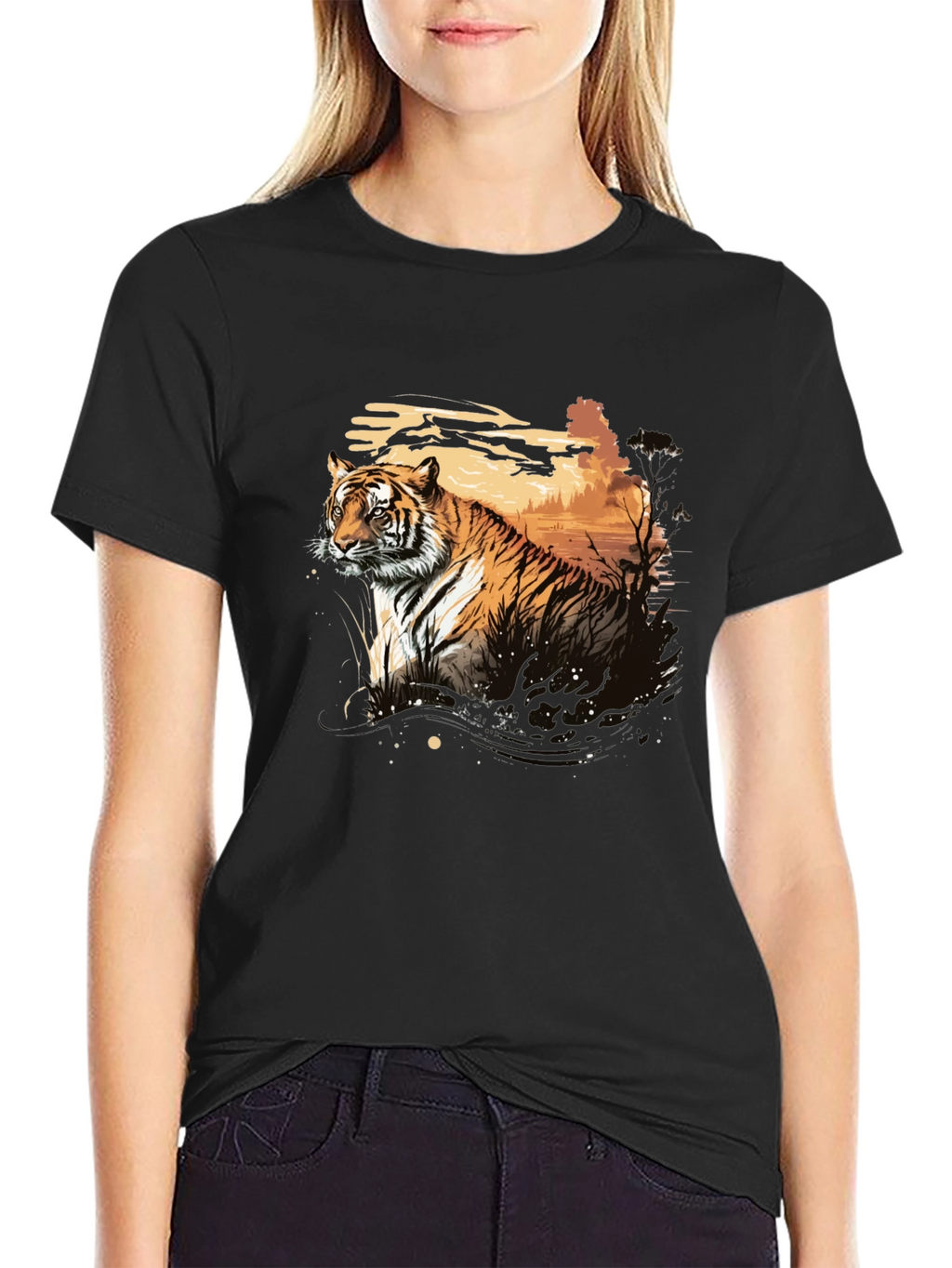 Tiger Graphic Black T-Shirt